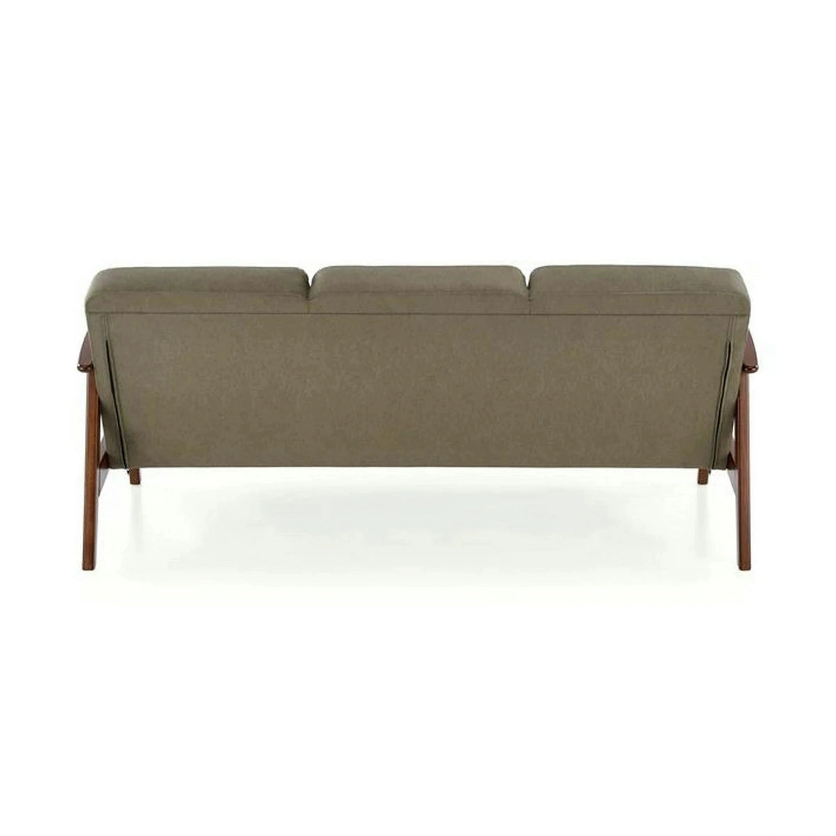 Canapea MILANO 3S, verde olive - Castel 39, stofa catifelata/lemn, 175x77x77 cm
