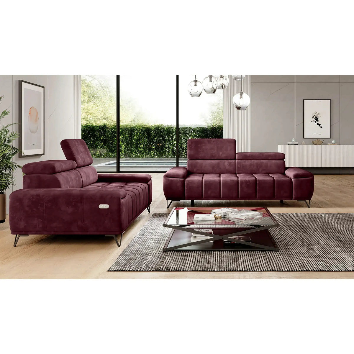 Canapea PALLADIO 3E, personalizabil, reglaj electric, tetiere raglabile, 212x110x99 cm