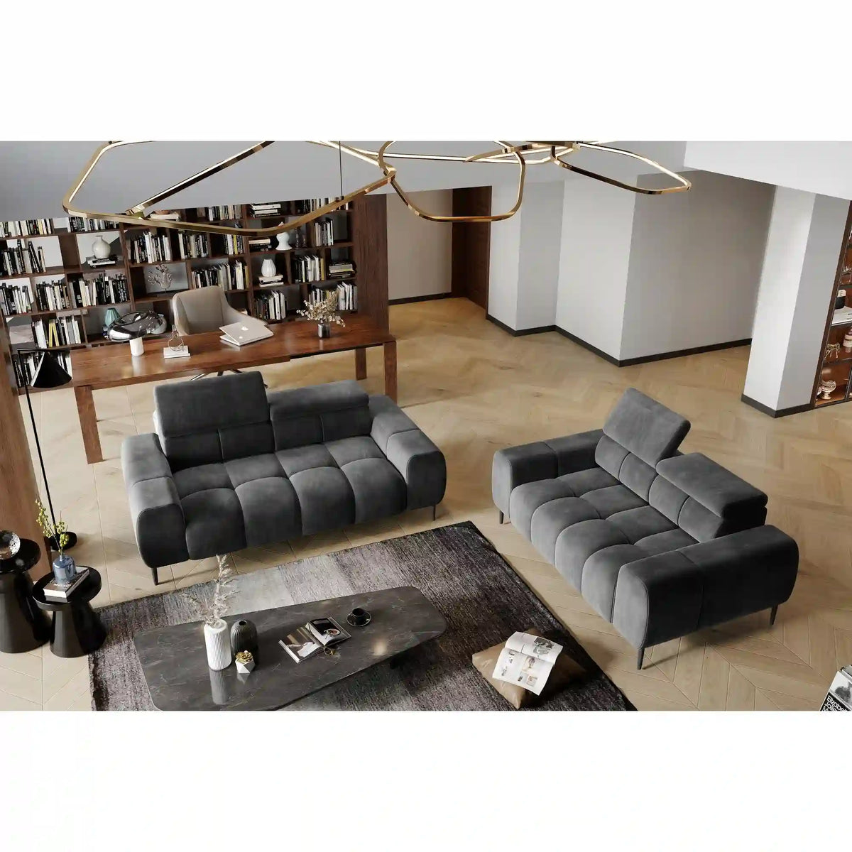 Canapea Plaza 3, personalizabil materiale gama Premium, 212x105x99/76 cm