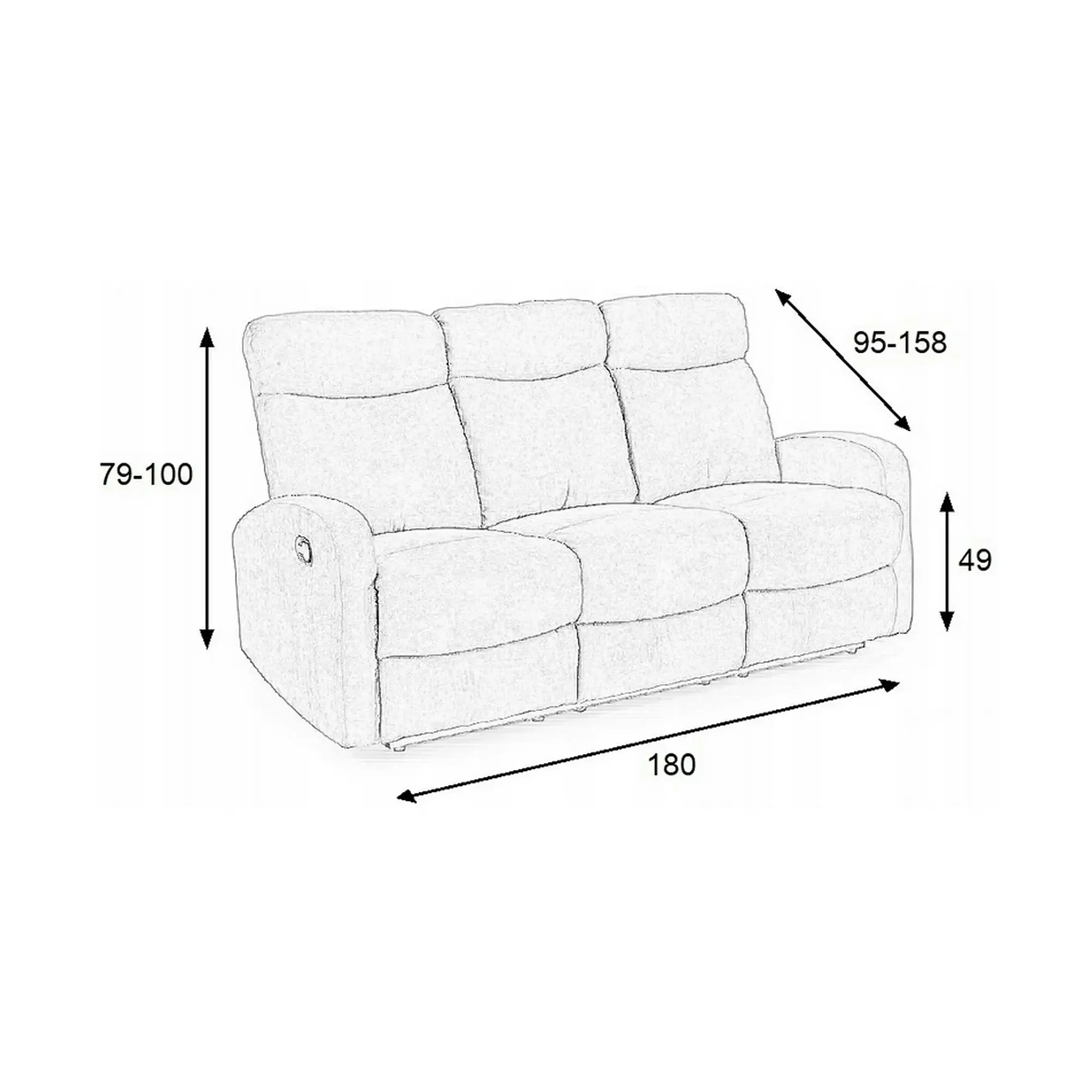 Canapea pliabila OSLO 3S, bej, 180x95/158x100 cm