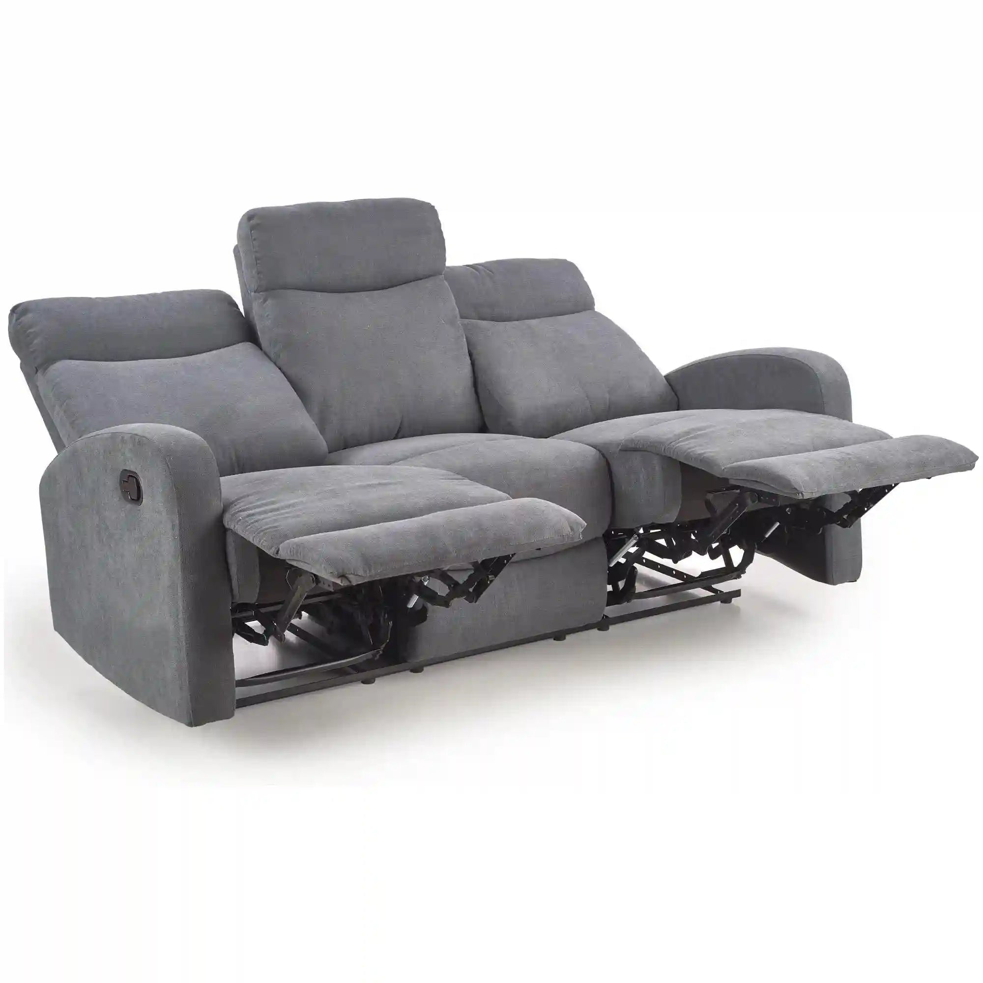 Canapea pliabila OSLO 3S, gri inchis, stofa, 180x95/158x100/79 cm