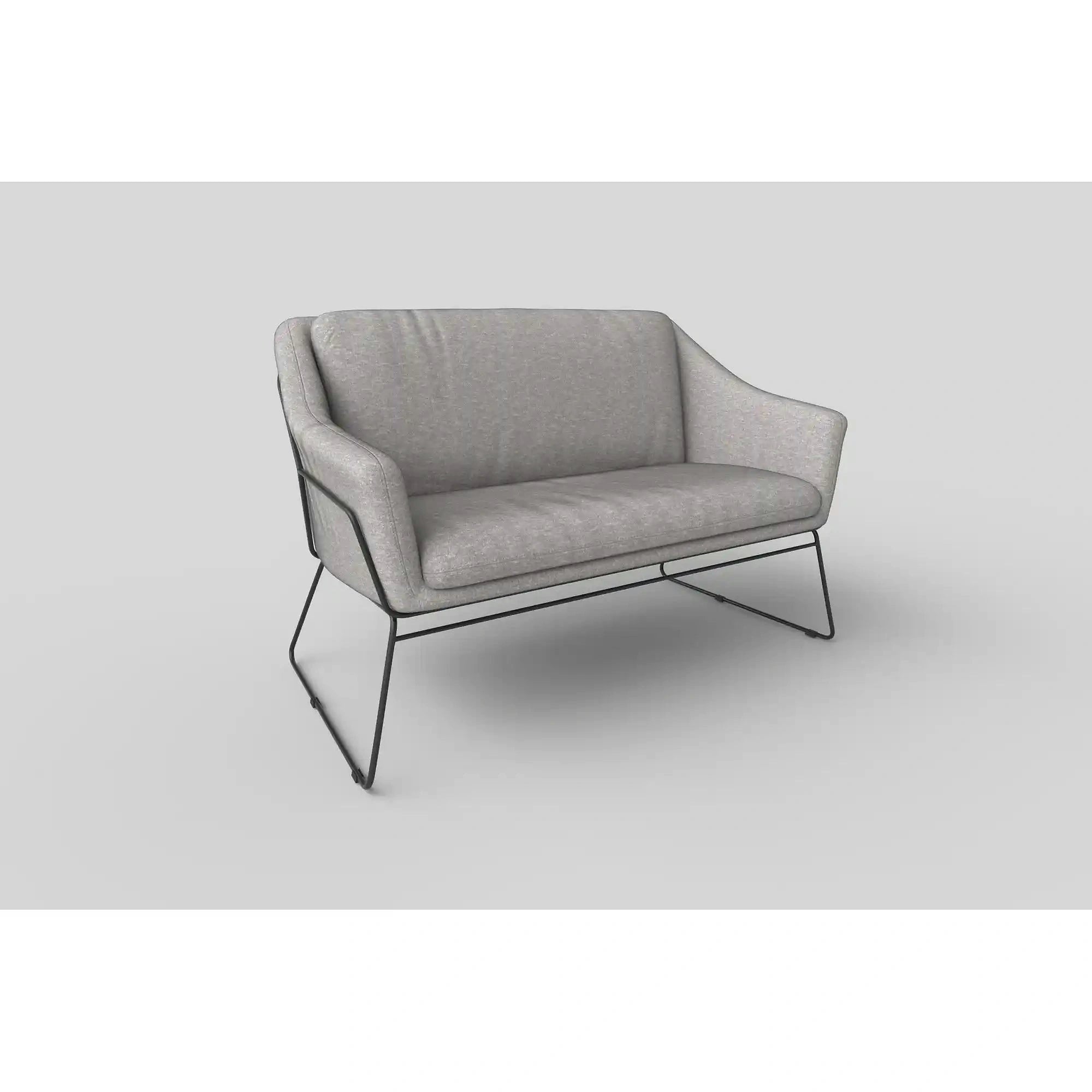 Canapea SOFT XL, gri deschis/negru, stofa/metal, 125x77x83 cm