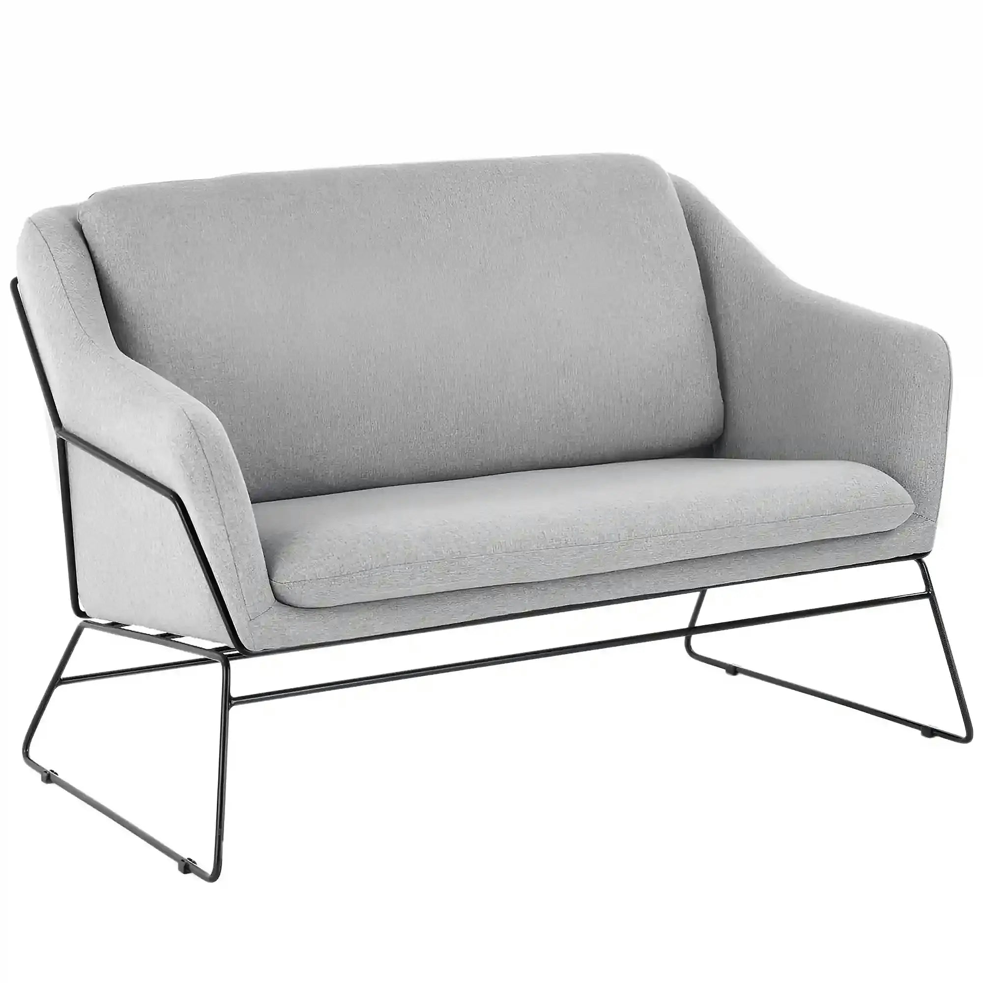 Canapea SOFT XL, gri deschis/negru, stofa/metal, 125x77x83 cm