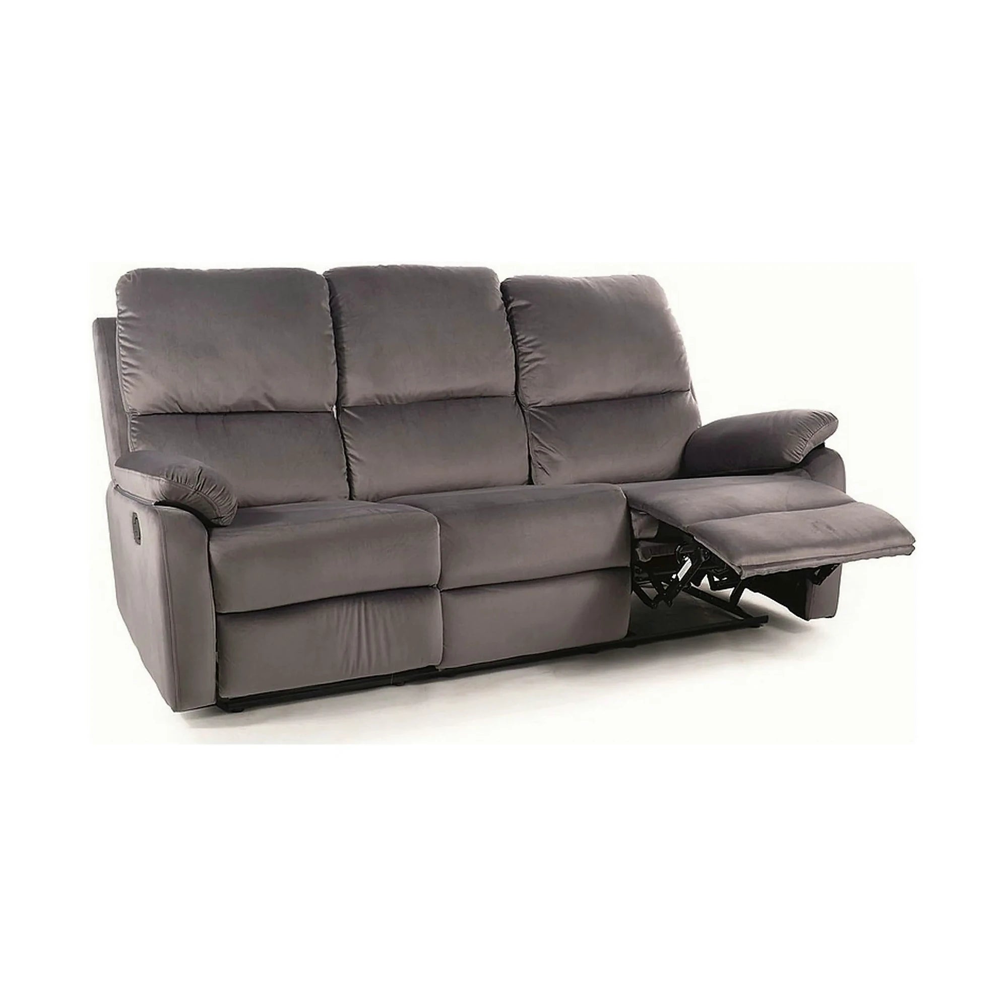 Canapea SPENCER 3, gri, stofa catifelta/metal, 193x94x101 cm