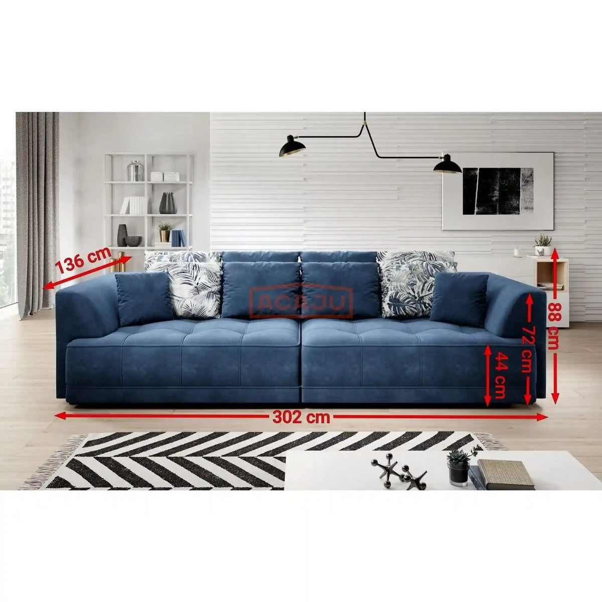 Canapea TIGA, personalizabil materiale gama Oferta Avantaj, reglaj electric, 4 locuri, 302x136x72/88 cm