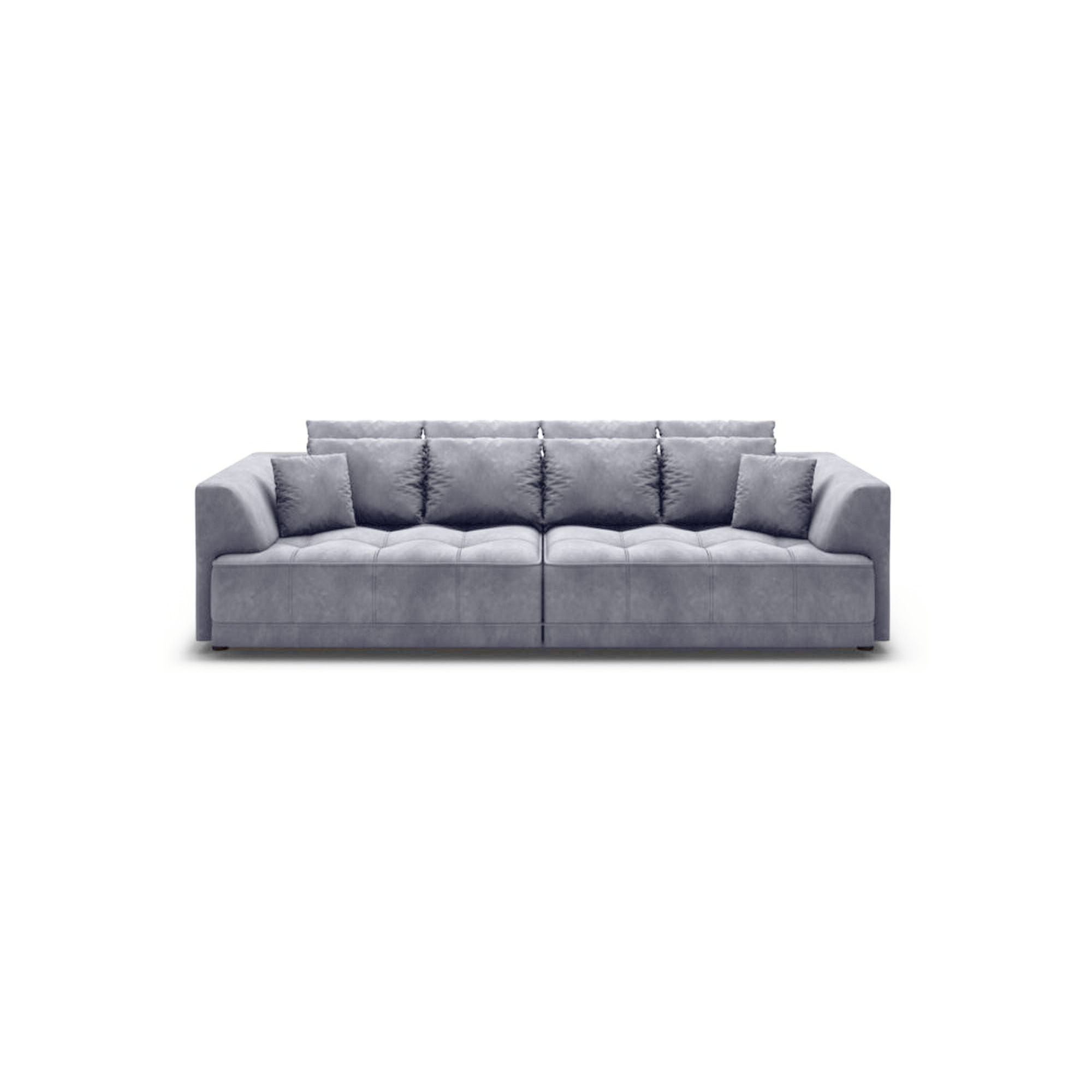 Canapea TIGA, stofa catifelata gri - Whisper 16, Gama Premium, cu reglaj electric, 302x136x88/72 cm