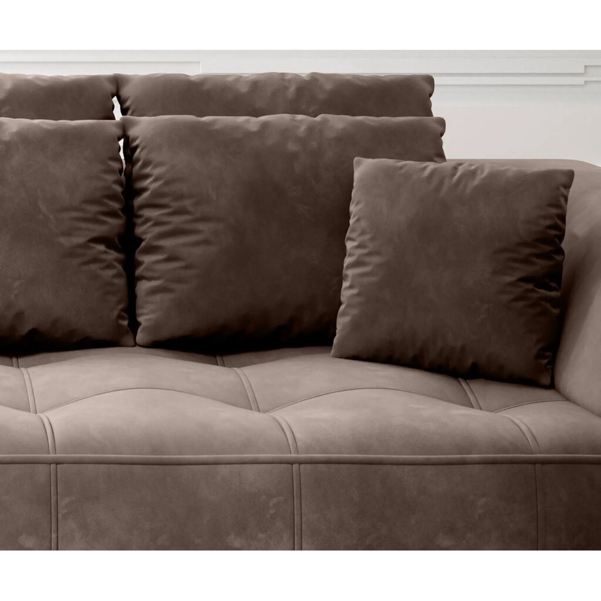 Canapea TIGA, stofa catifelata verde menta - Salvador 12, Gama Premium, cu reglaj electric, 302x136x88/72 cm