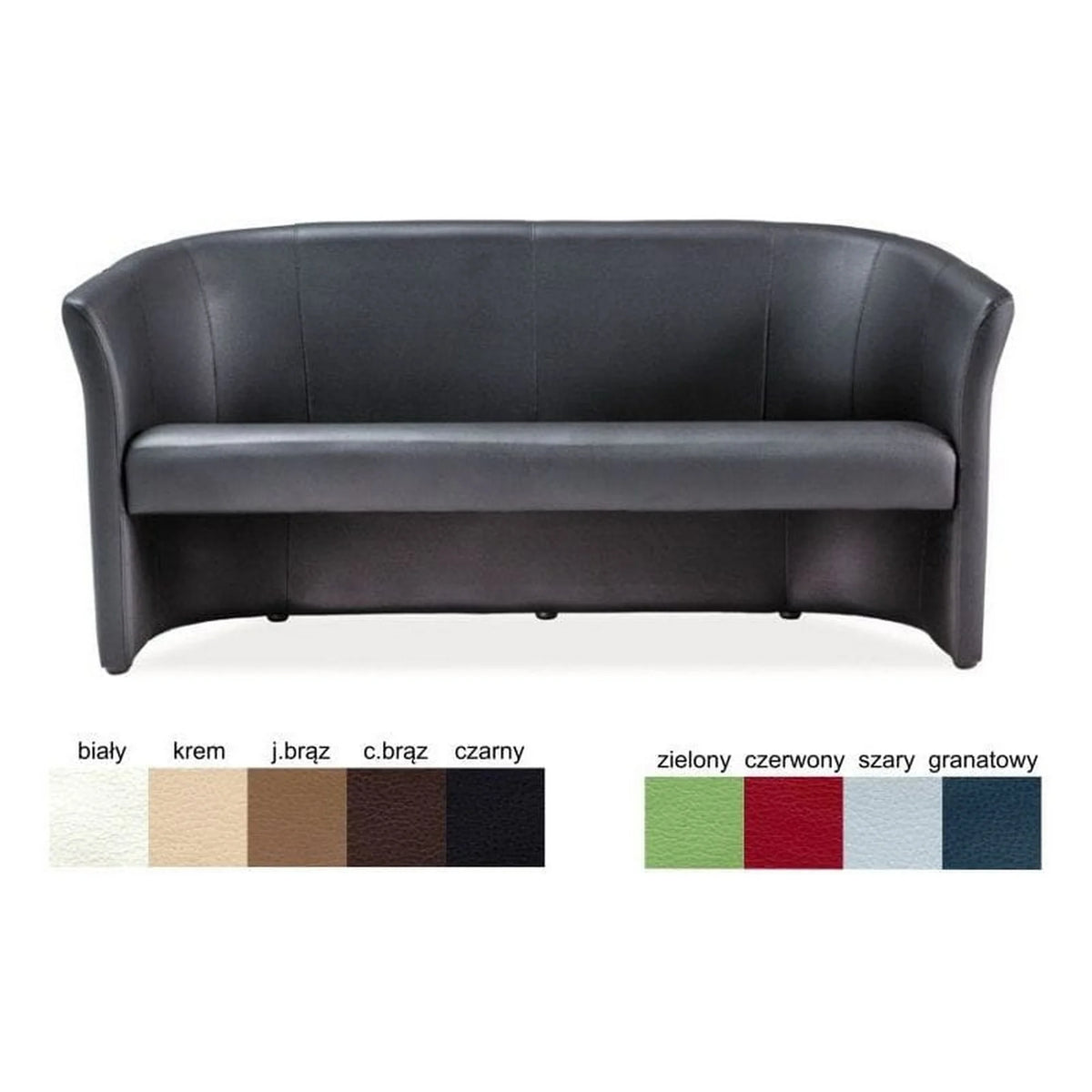 Canapea TM-3, rosu, piele ecologica, 160x60x76 cm