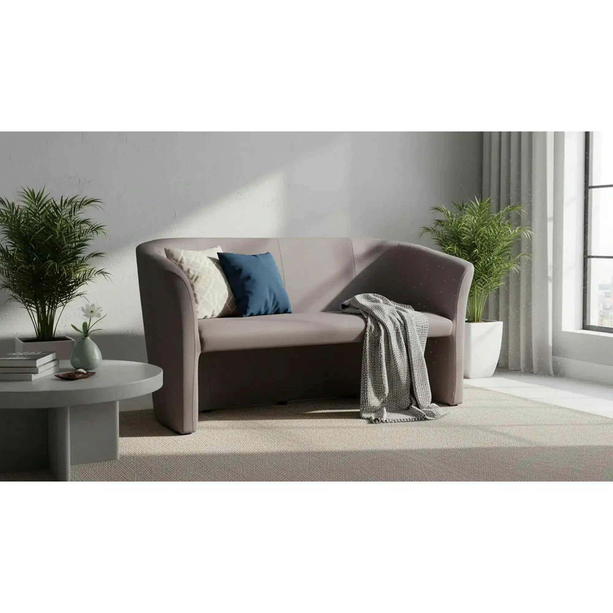 Canapea TM-3, stofa catifelata gri - Bluvel 14, 160x60x76 cm