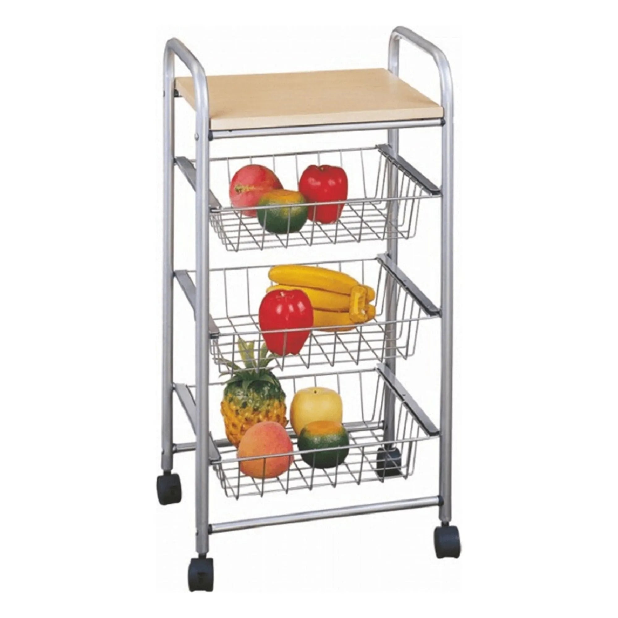 Carucior de servire CAMPO, fag/crom, 39x36x70 cm