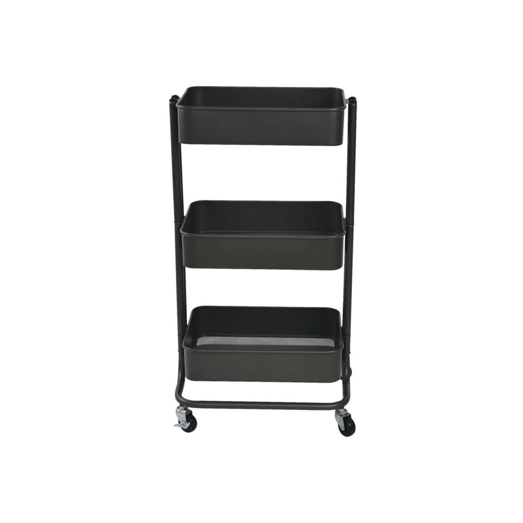 Carucior servire MIKE, negru, metal, 43x35x79 cm