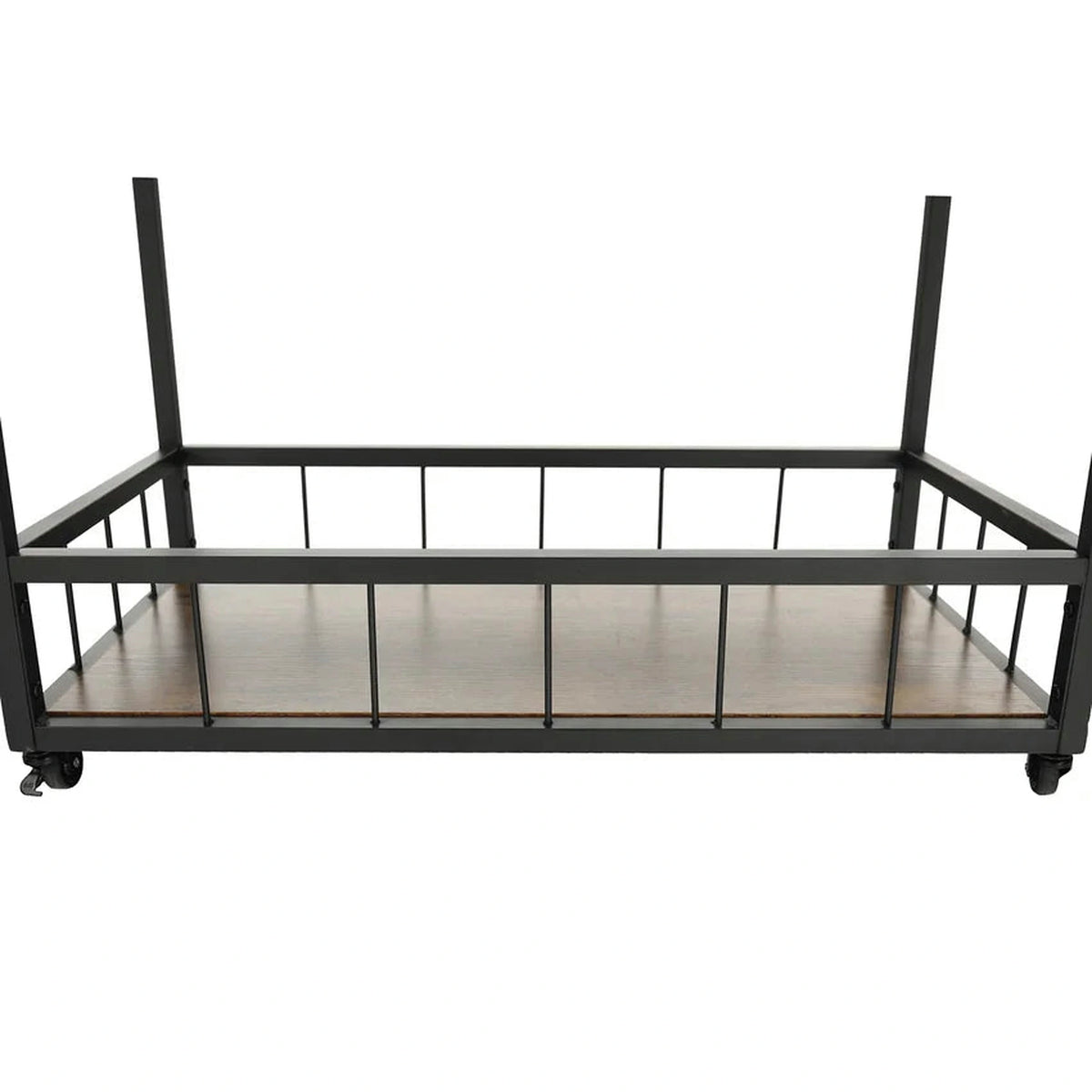 Carucior servire SILVIUS, nuc/negru, PAL/metal, 80x40x90 cm