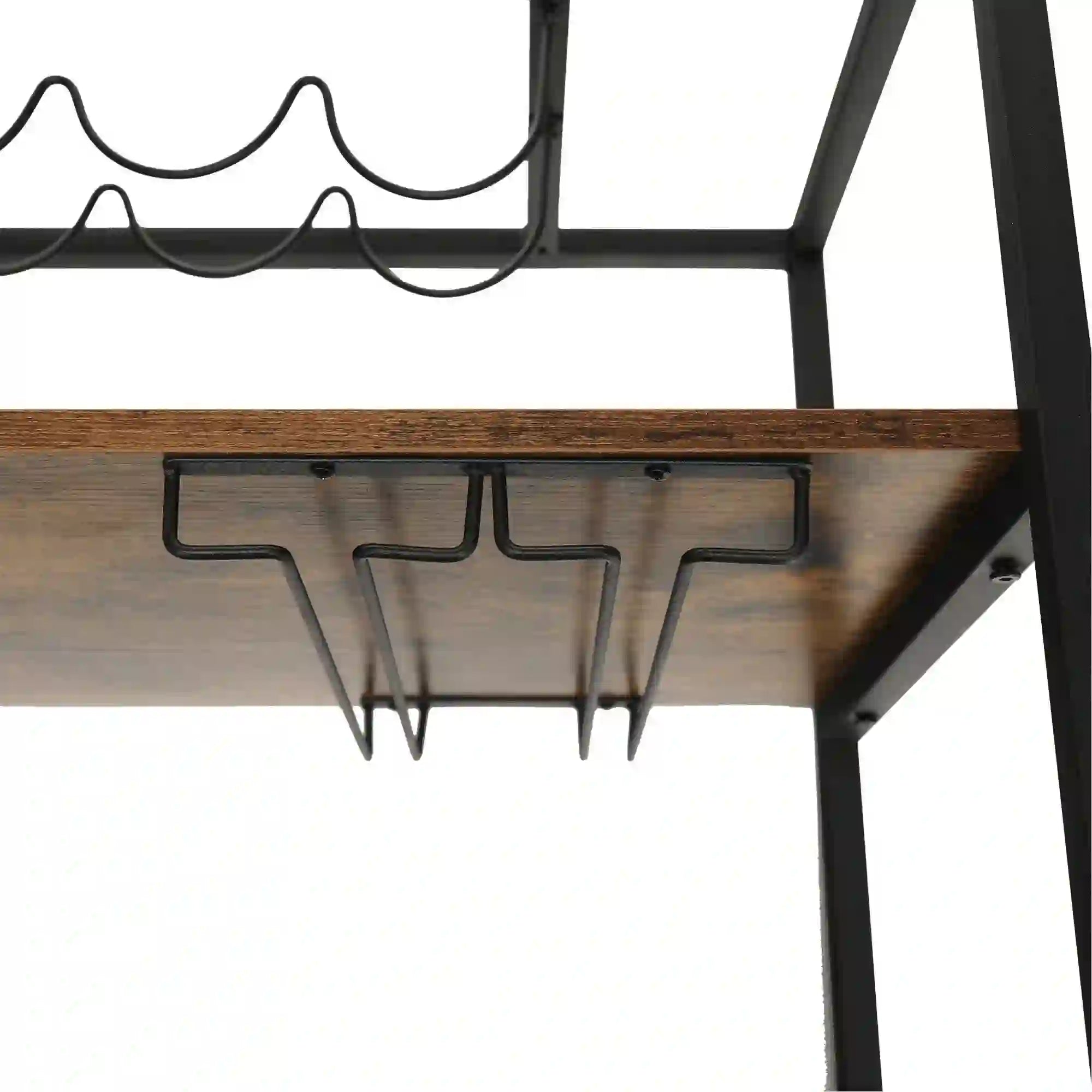 Carucior servire SILVIUS, nuc/negru, PAL/metal, 80x40x90 cm