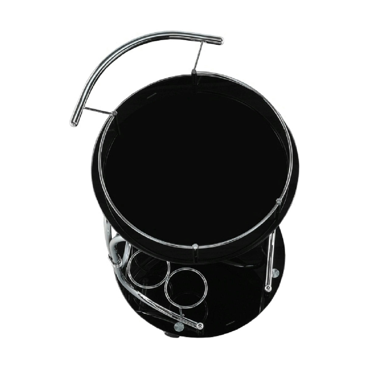 Carucior servire VESNA, crom/negru, sticla/metal, 52x45x74 cm