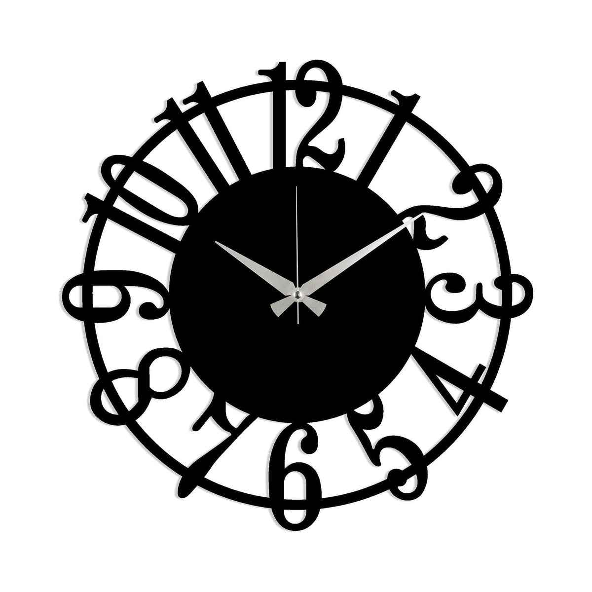 Ceas de perete 891TNL2115, negru, metal, 48x48 cm