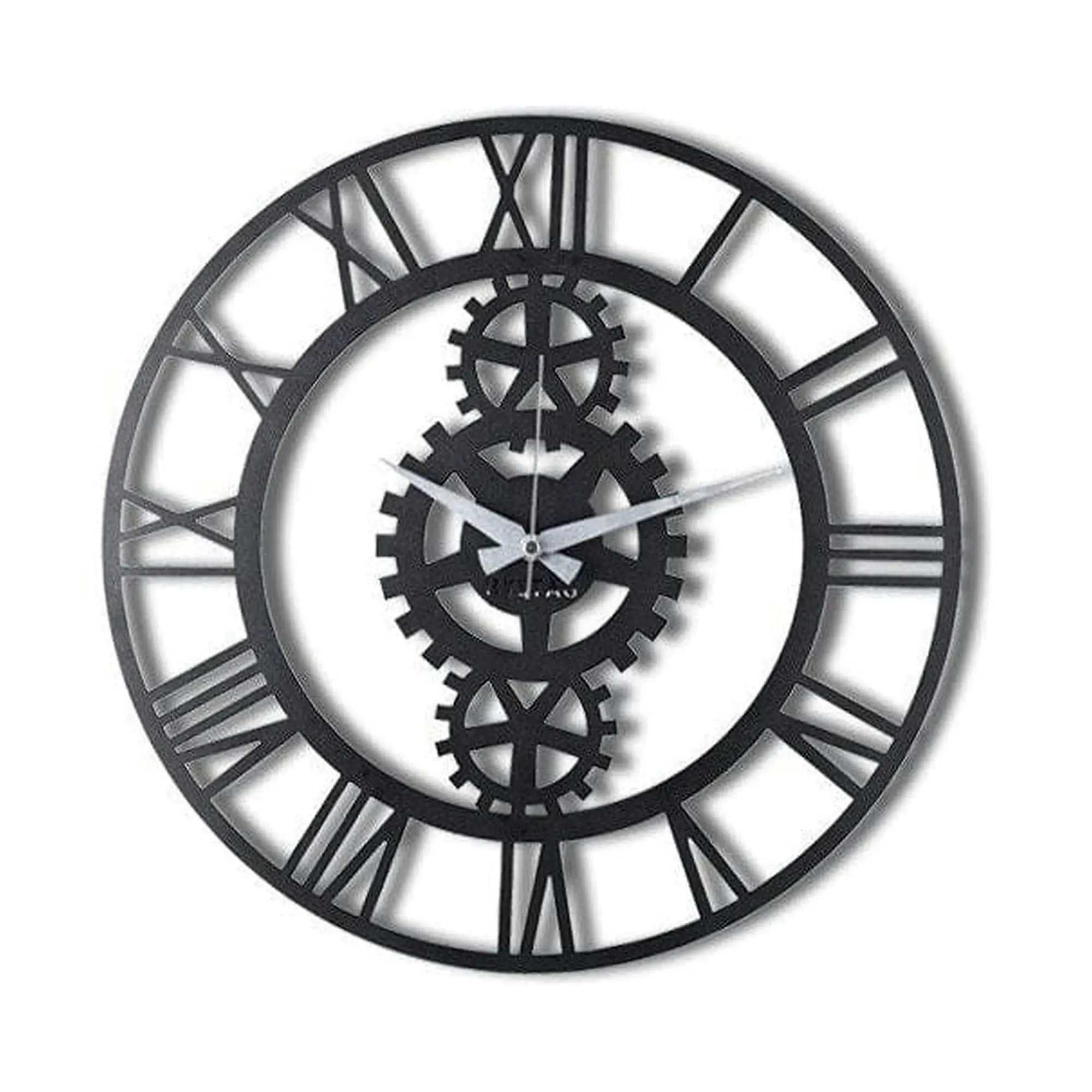 Ceas de perete Gear XL, negru, metal, 70x70 cm