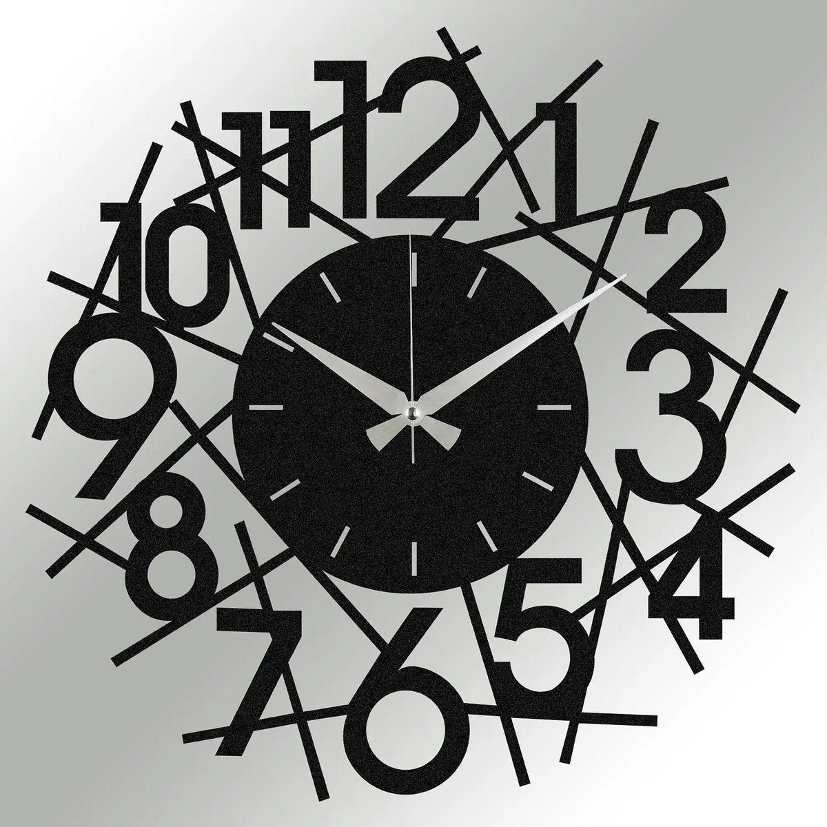 Ceas de perete RASPUTIN, negru, metal, 48x48 cm