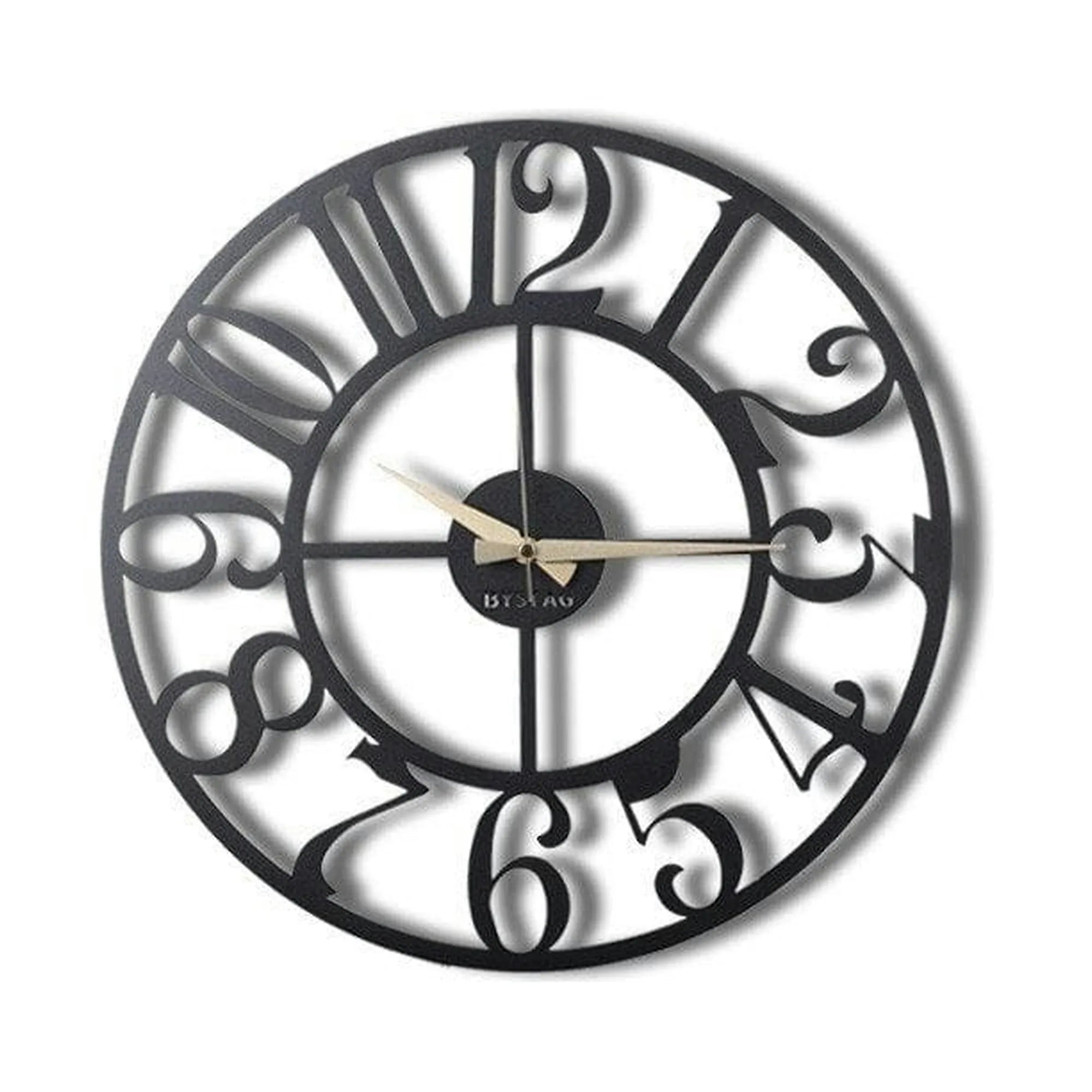 Ceas decorativ Circle, negru, metal, 50x50 cm
