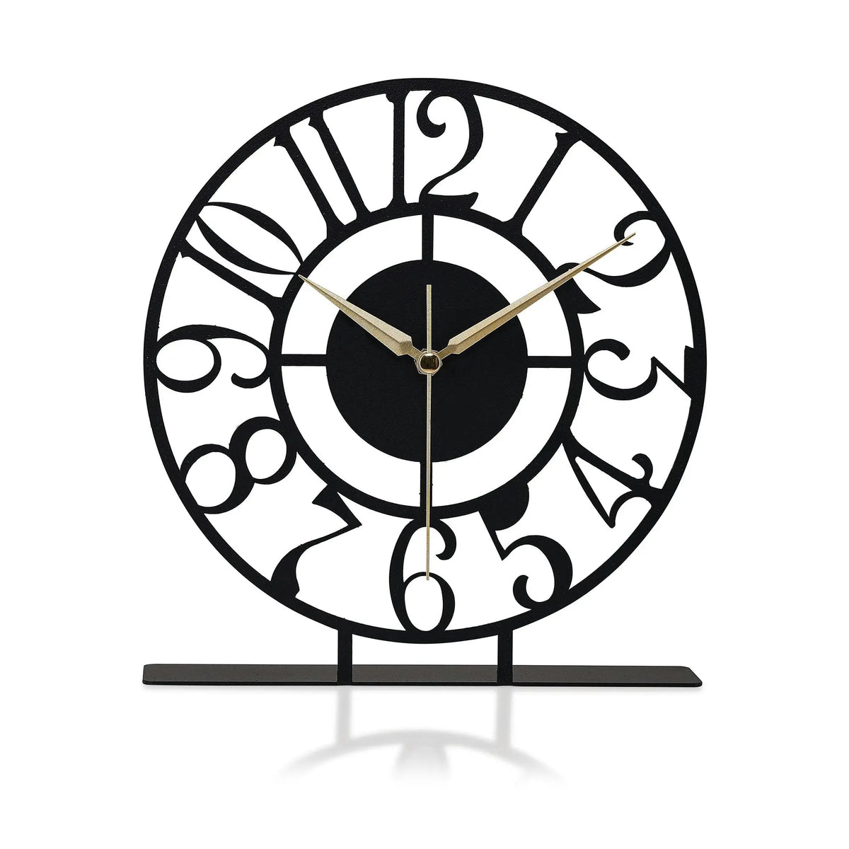 Ceas decorativ CLOCK BONNI, negru, metal, 23x24 cm
