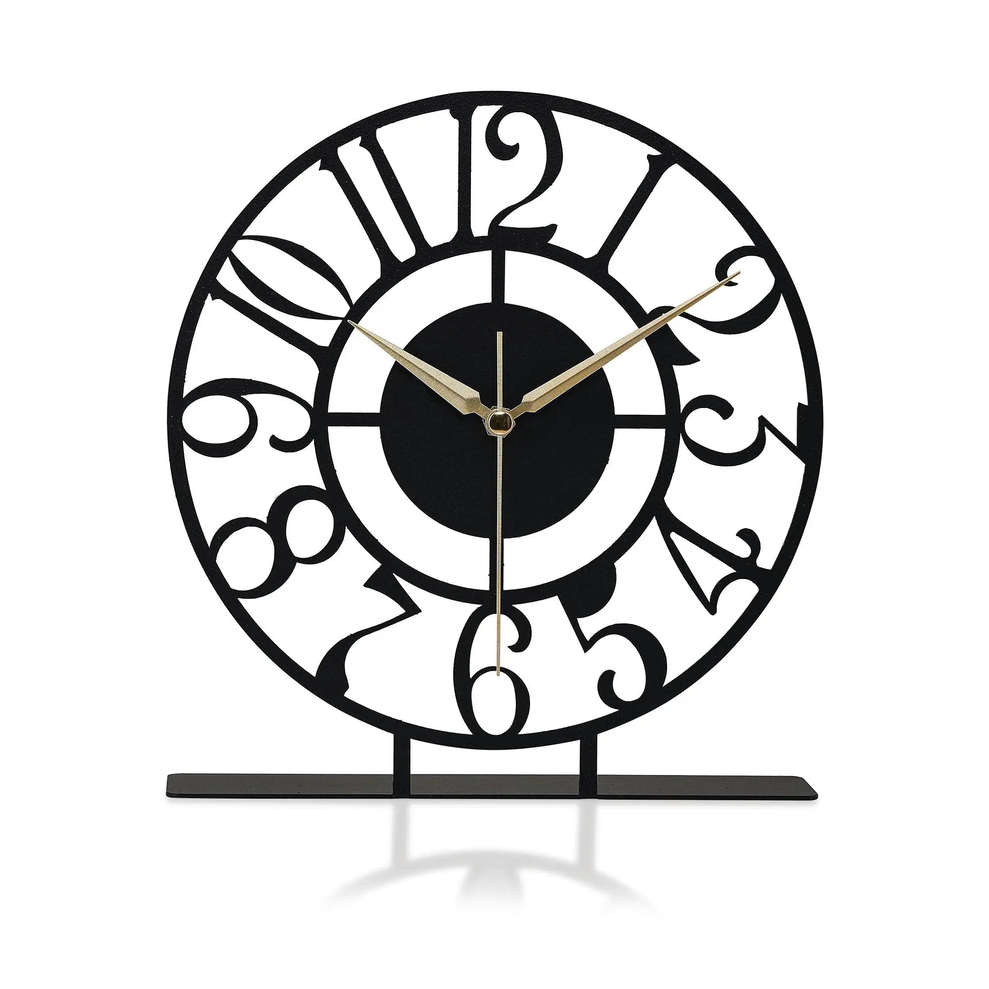 Ceas decorativ CLOCK BONNI, negru, metal, 23x24 cm