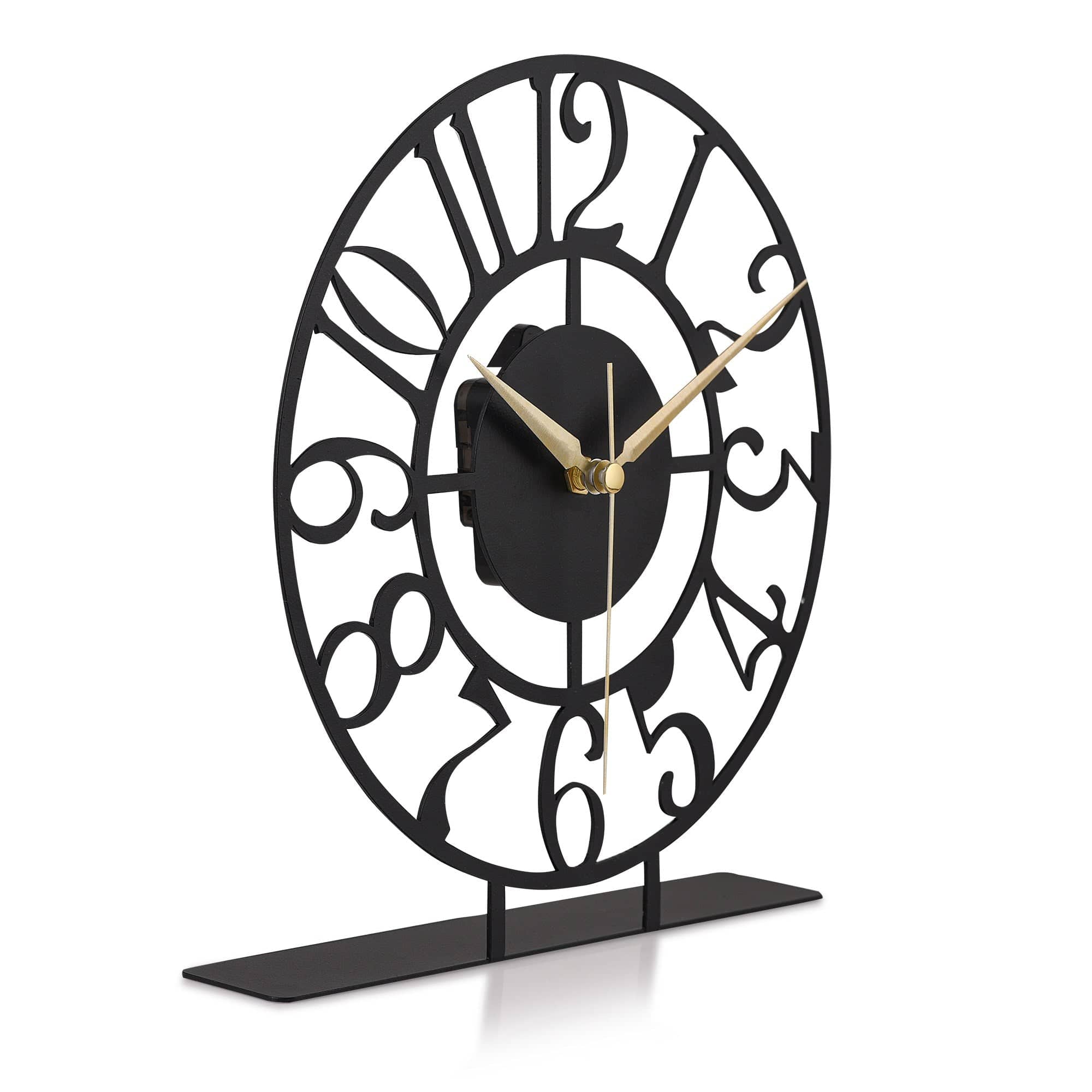 Ceas decorativ CLOCK BONNI, negru, metal, 23x24 cm