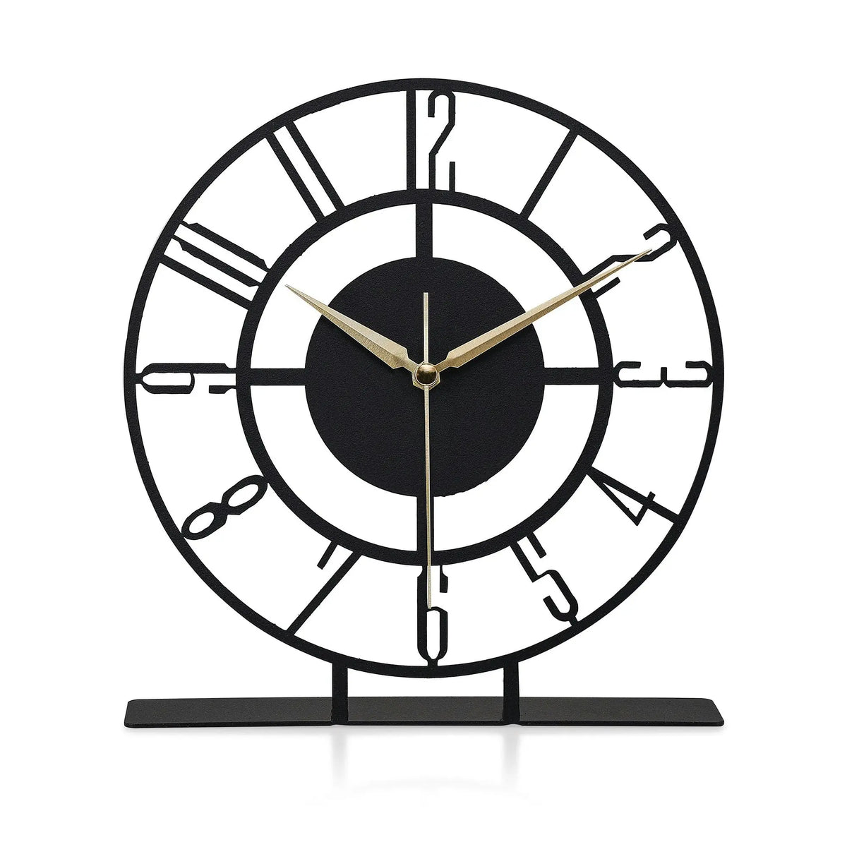 Ceas decorativ CLOCK BUNELLA, negru, metal, 23x24 cm
