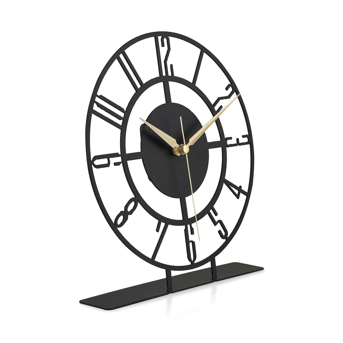 Ceas decorativ CLOCK BUNELLA, negru, metal, 23x24 cm