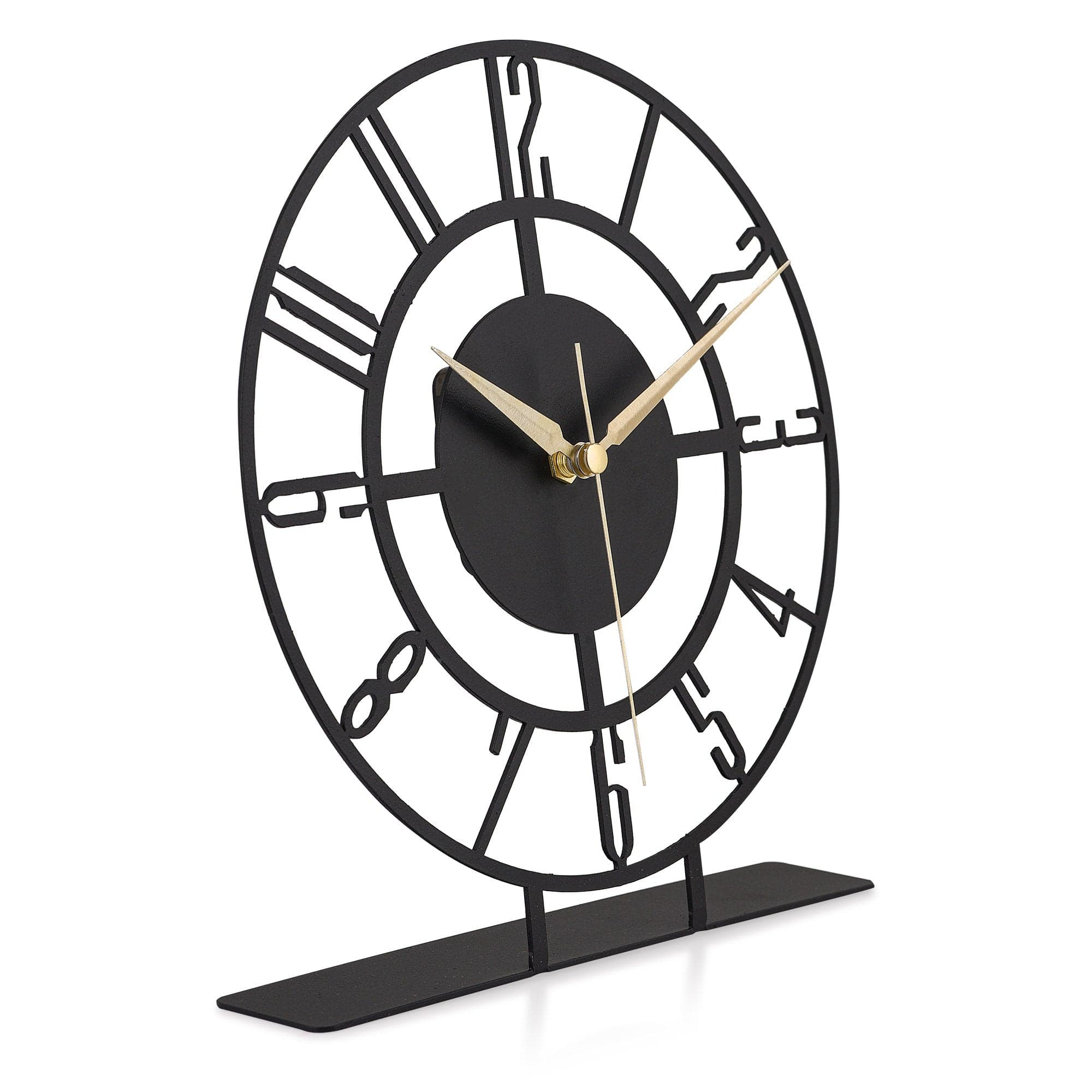 Ceas decorativ CLOCK BUNELLA, negru, metal, 23x24 cm