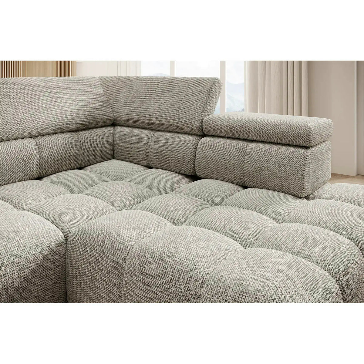 Coltar BULL L, personalizabil, cu reglaj electric si tetiere reglabile, 297x205x97 cm