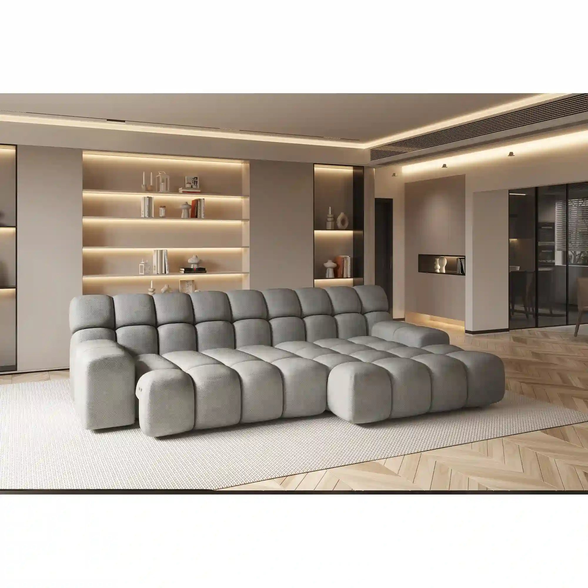 Coltar CAMPILE, personalizabil materiale Gama Premium, cu reglaj electric, 297x180x85 cm