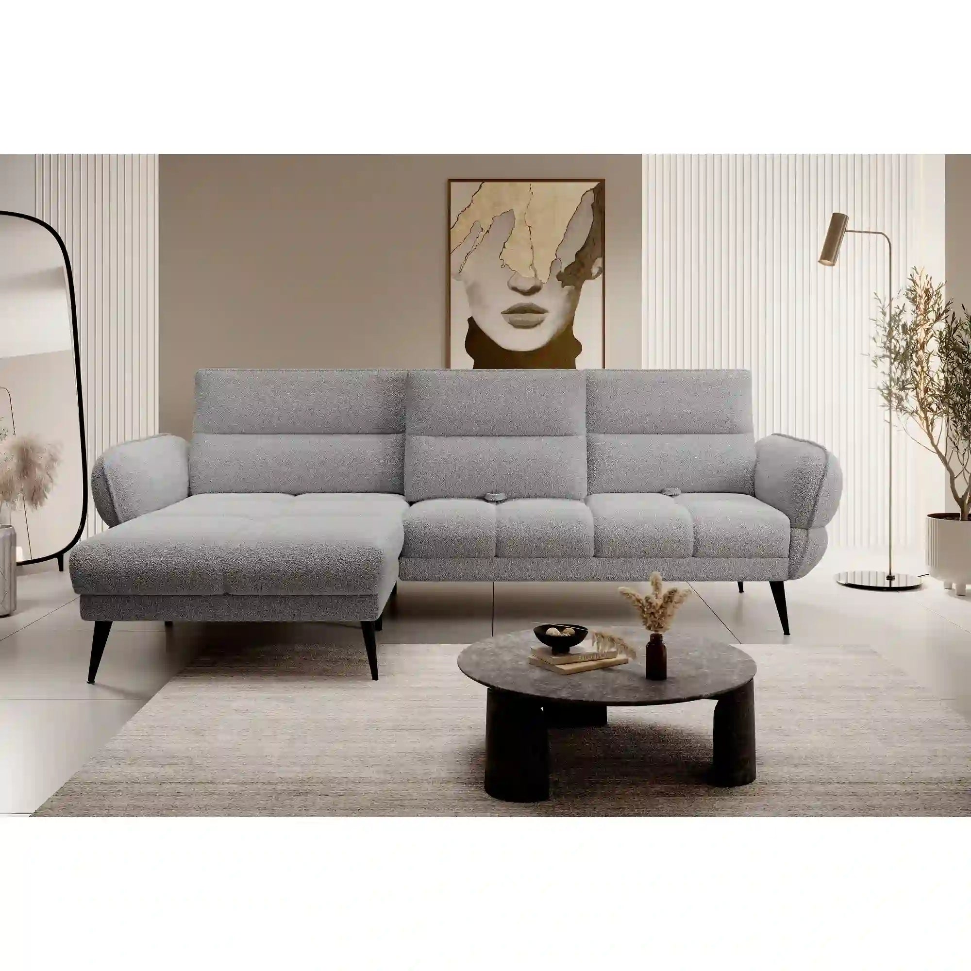 Coltar CAMPINA MINI, personalizabil materiale Gama Premium, cu reglaj electric, 288x170x97 cm