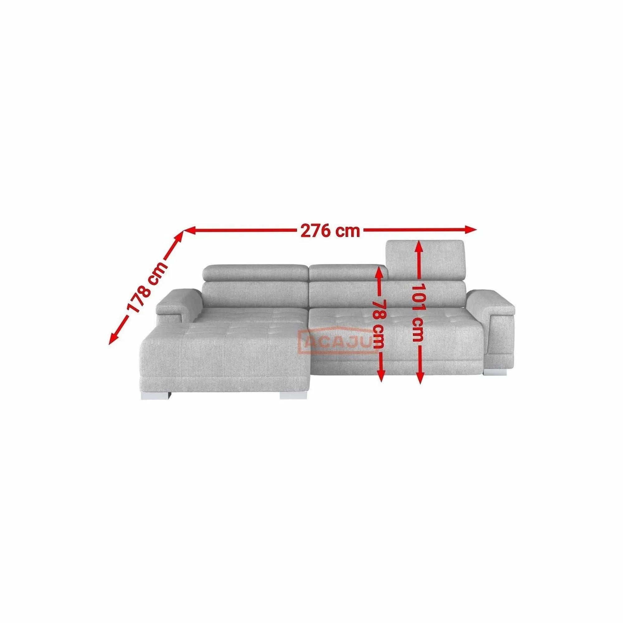 Coltar CAMPO MINI, personalizabil, materiale gama Premium, cu reglaj electric si tetiere reglabile, 276x178x101 cm