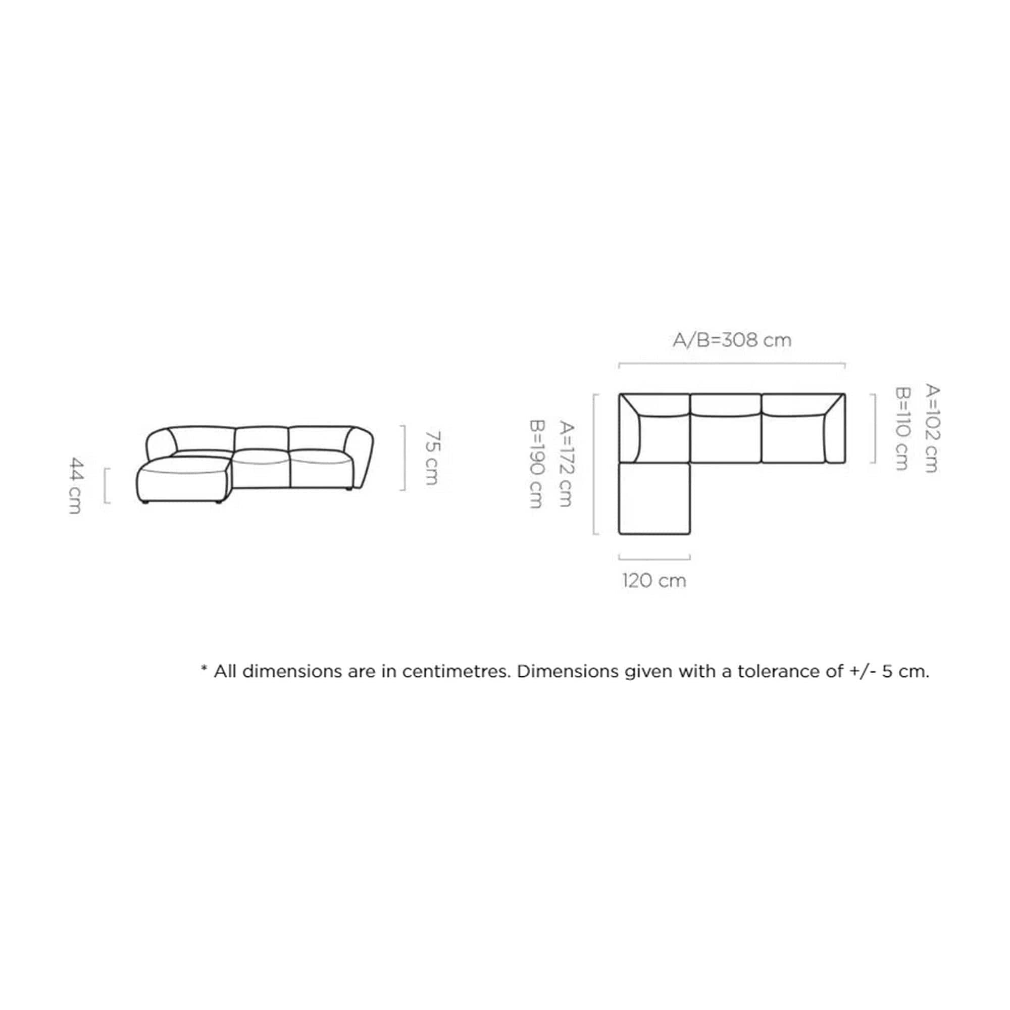 Coltar CANDELO MINI A, personalizabil materiale gama Premium, 308x172x75 cm