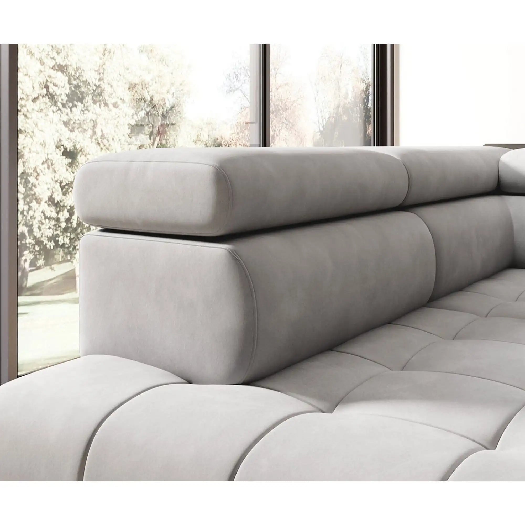 Coltar CHIVAS, personalizabil materiale Gama Premium, cu reglaj electric si tetiere reglabile, 278x197x98 cm