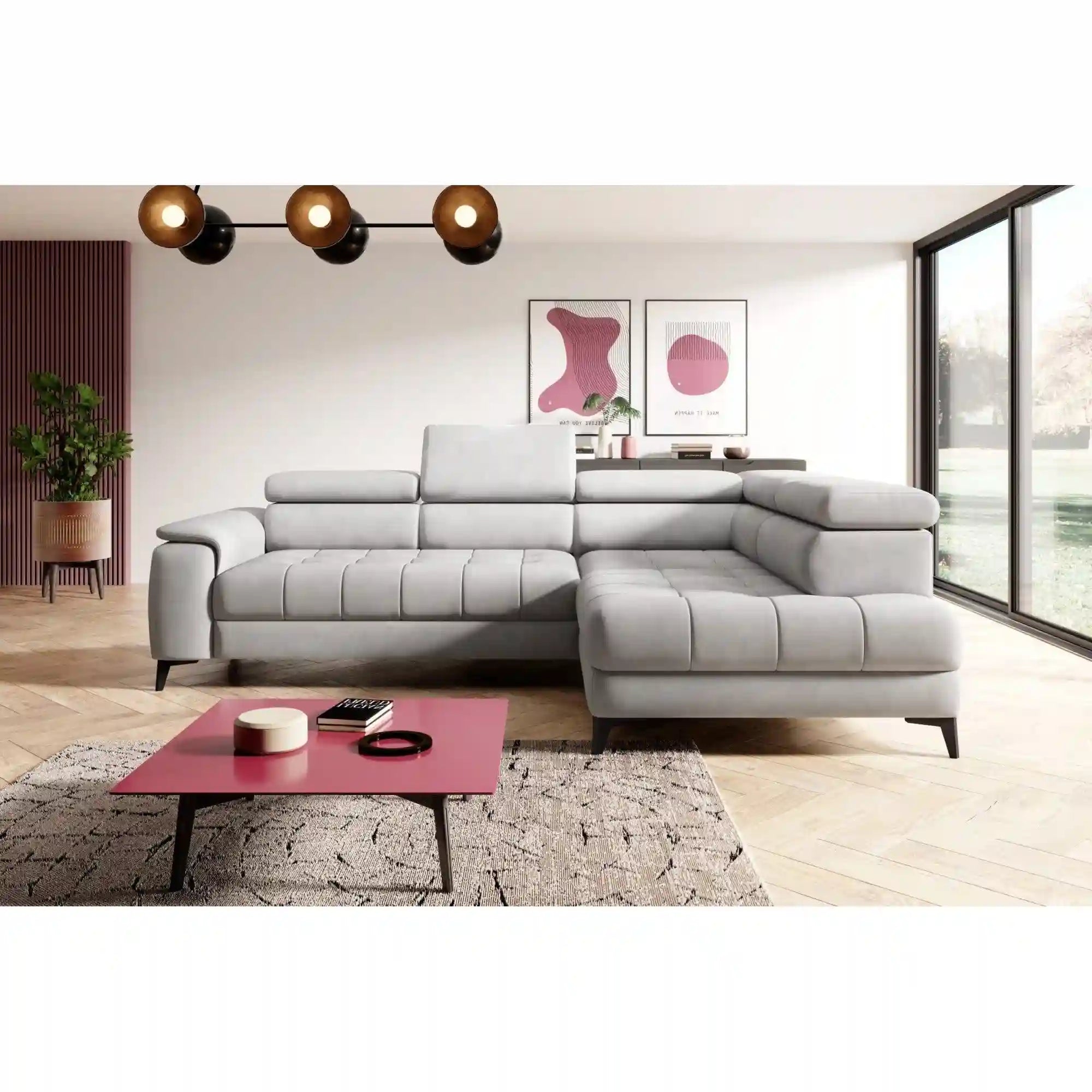 Coltar CHIVAS, personalizabil materiale Gama Premium, cu reglaj electric si tetiere reglabile, 278x197x98 cm