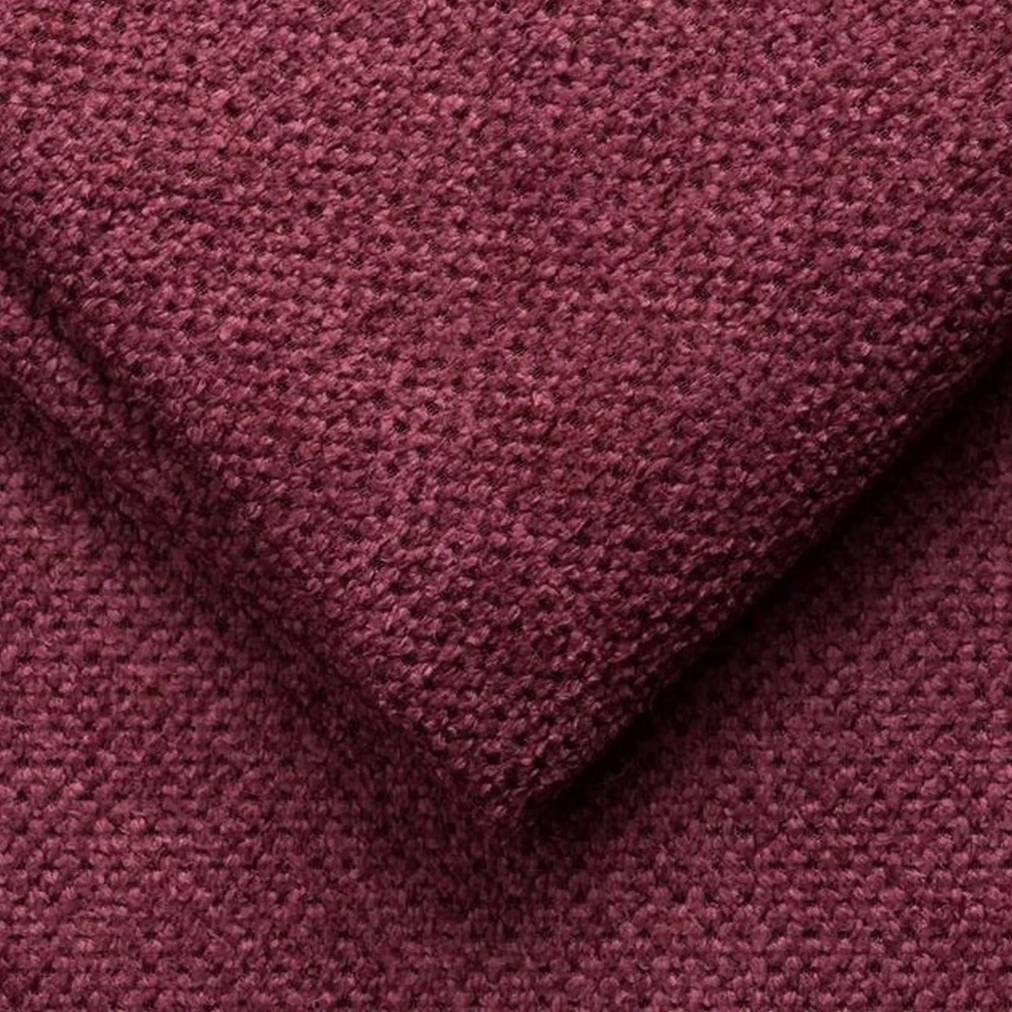 Coltar COLOMBO L, sezlong dreapta, stofa catifelata rosu bordo - Crown 06, Gama Premium, cu reglaj electric, tetiere reglabile si lada depozitare, 296x227x103 cm