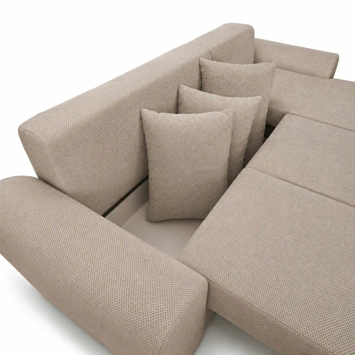Coltar de living ASTOR, sezlong dreapta, stofa bej - New York G008, 254x150x83 cm