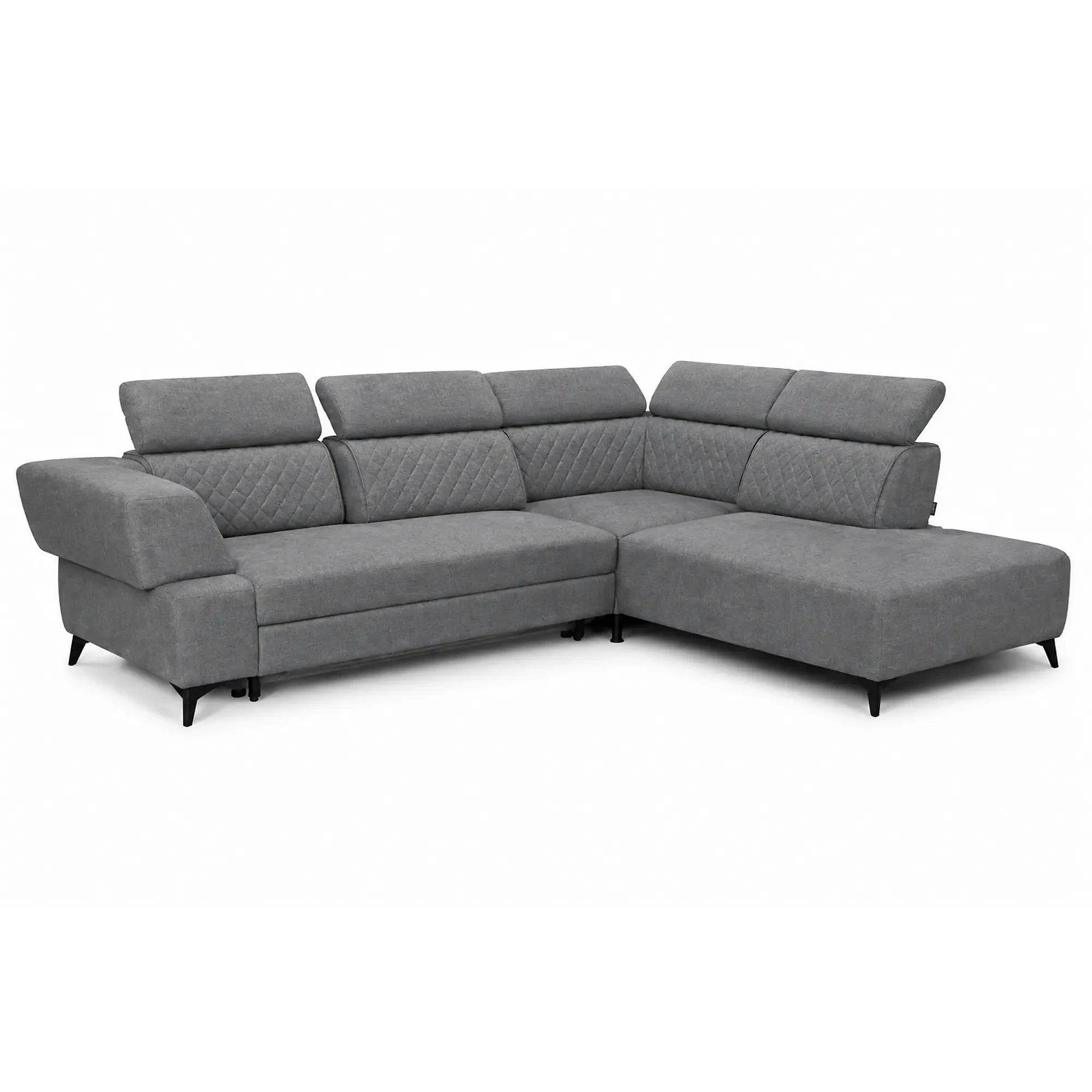 Coltar de living DELTA, sezlong dreapta, stofa gri - New York G003, 311x257x103 cm