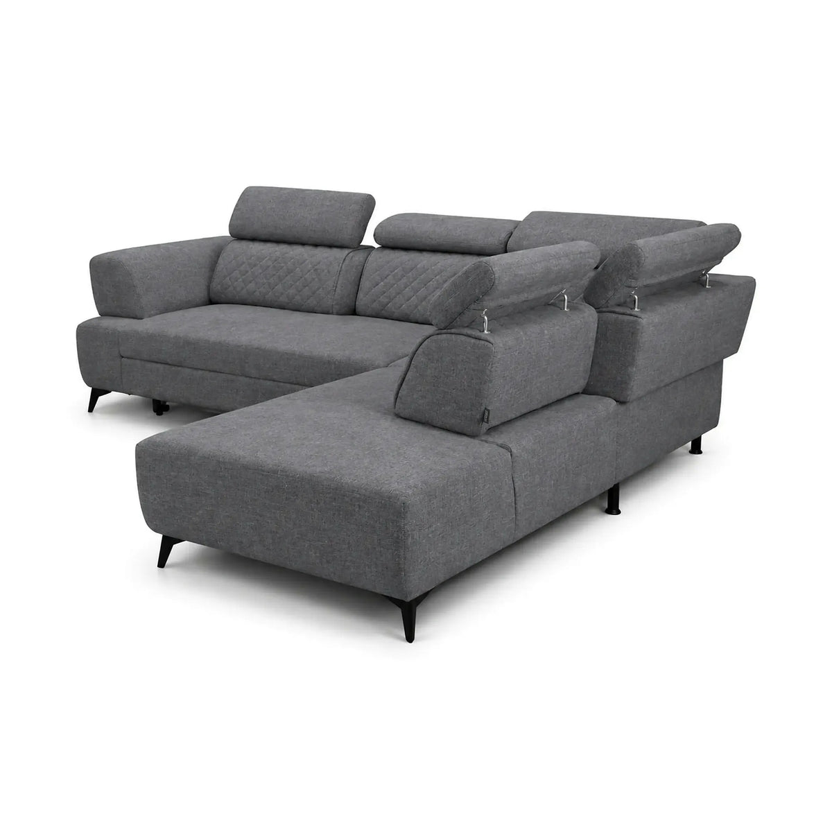 Coltar de living DELTA, sezlong dreapta, stofa gri - New York G003, 311x257x103 cm