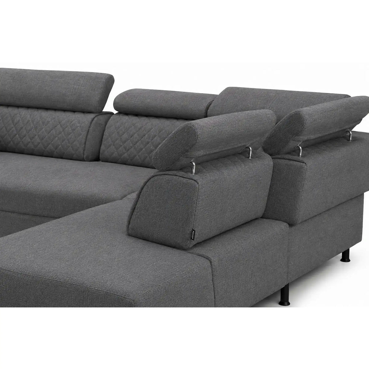 Coltar de living DELTA, sezlong dreapta, stofa gri - New York G003, 311x257x103 cm