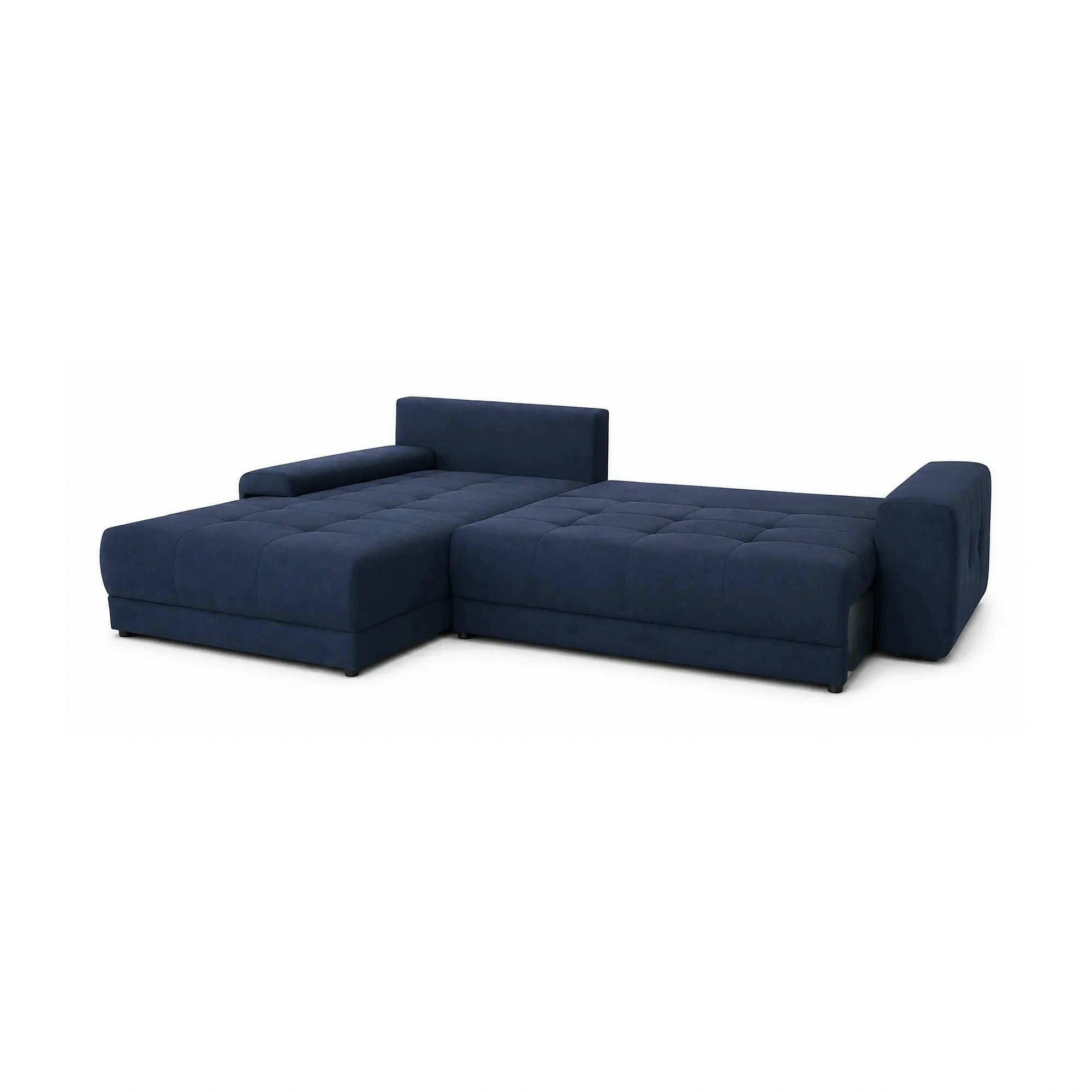 Coltar de living extensibil ADRIA, universal, stofa catifelata albastru - Monolith 77, cu lada depozitare, 308x213x90 cm