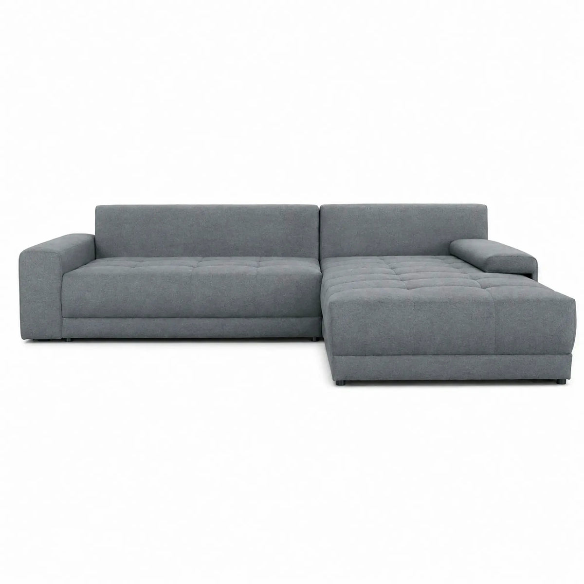 Coltar de living extensibil ADRIA, universal, stofa catifelata gri - Monolith 92, cu lada depozitare, 308x213x90 cm