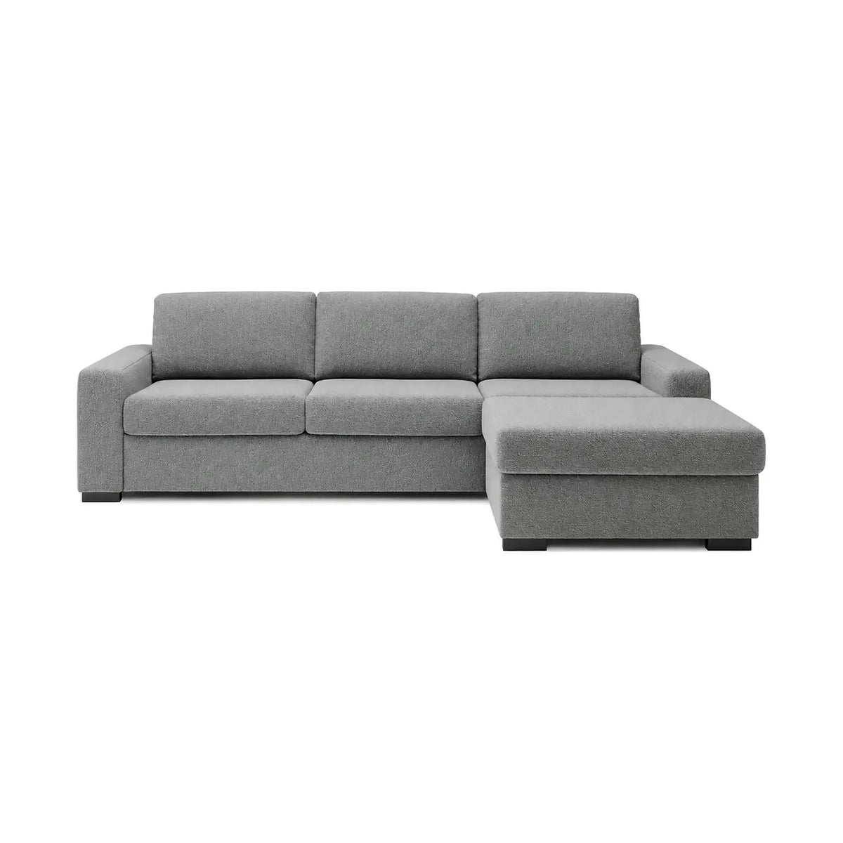 Coltar extensibil 160x200 VANILLA CORNER, sezlong dreapta, stofa catifelata gri - Salvador 14, cu lada depozitare, 303x173x87 cm