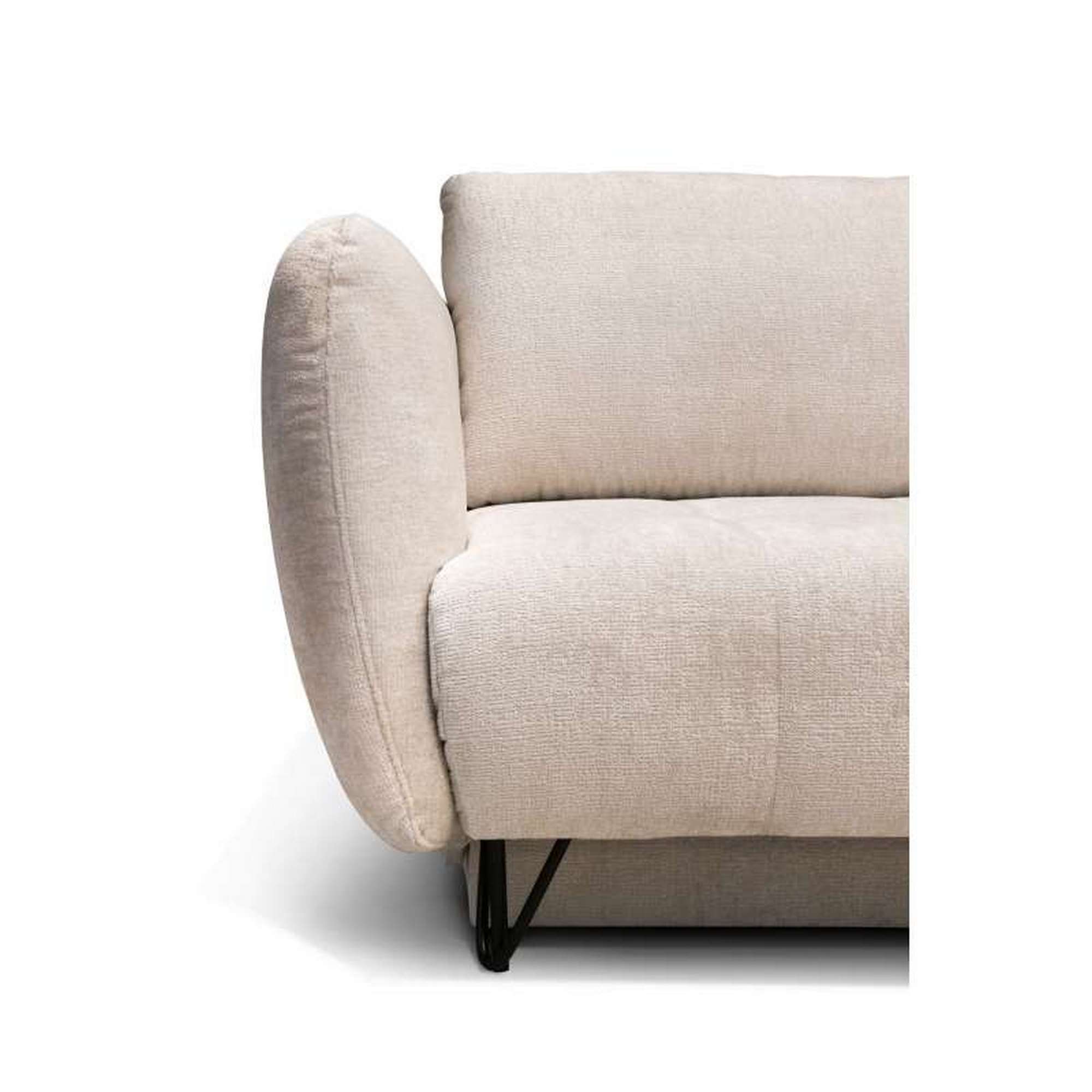 Coltar extensibil AMELIA, stofa catifelata crem - Monolith 02, cu lada depozitare, 268x211x88 cm