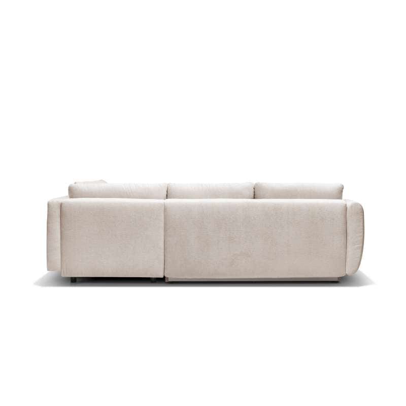 Coltar extensibil AMELIA, stofa catifelata crem - Monolith 02, cu lada depozitare, 268x211x88 cm