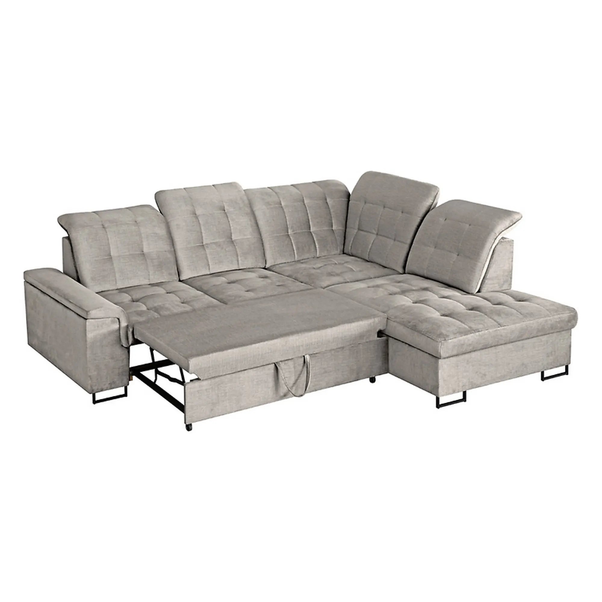 Coltar extensibil ARAGON, sezlong dreapta, stofa catifelata bej - Voss 28, cu lada depozitare, 270x230x150 cm