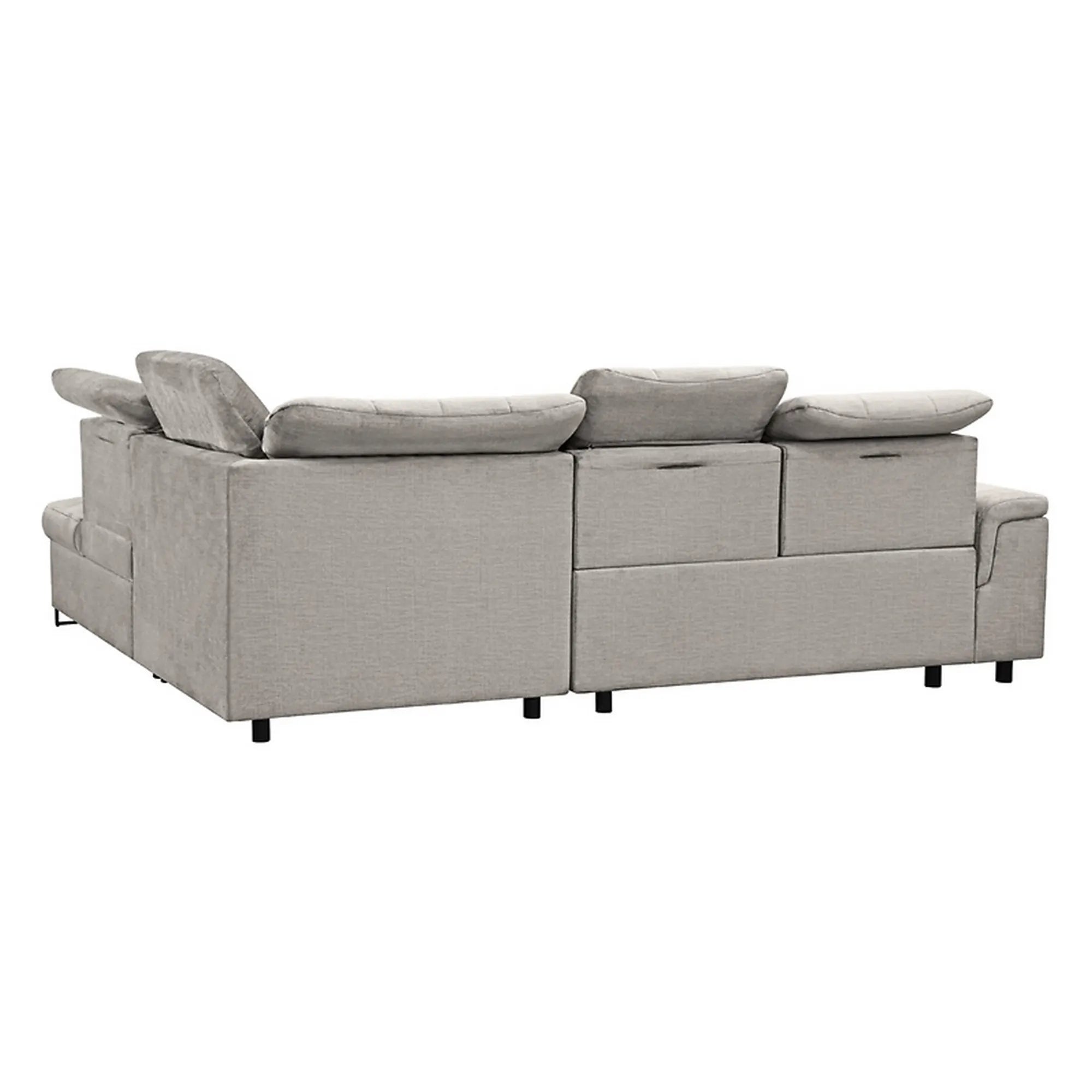 Coltar extensibil ARAGON, sezlong dreapta, stofa catifelata bej - Voss 28, cu lada depozitare, 270x230x150 cm