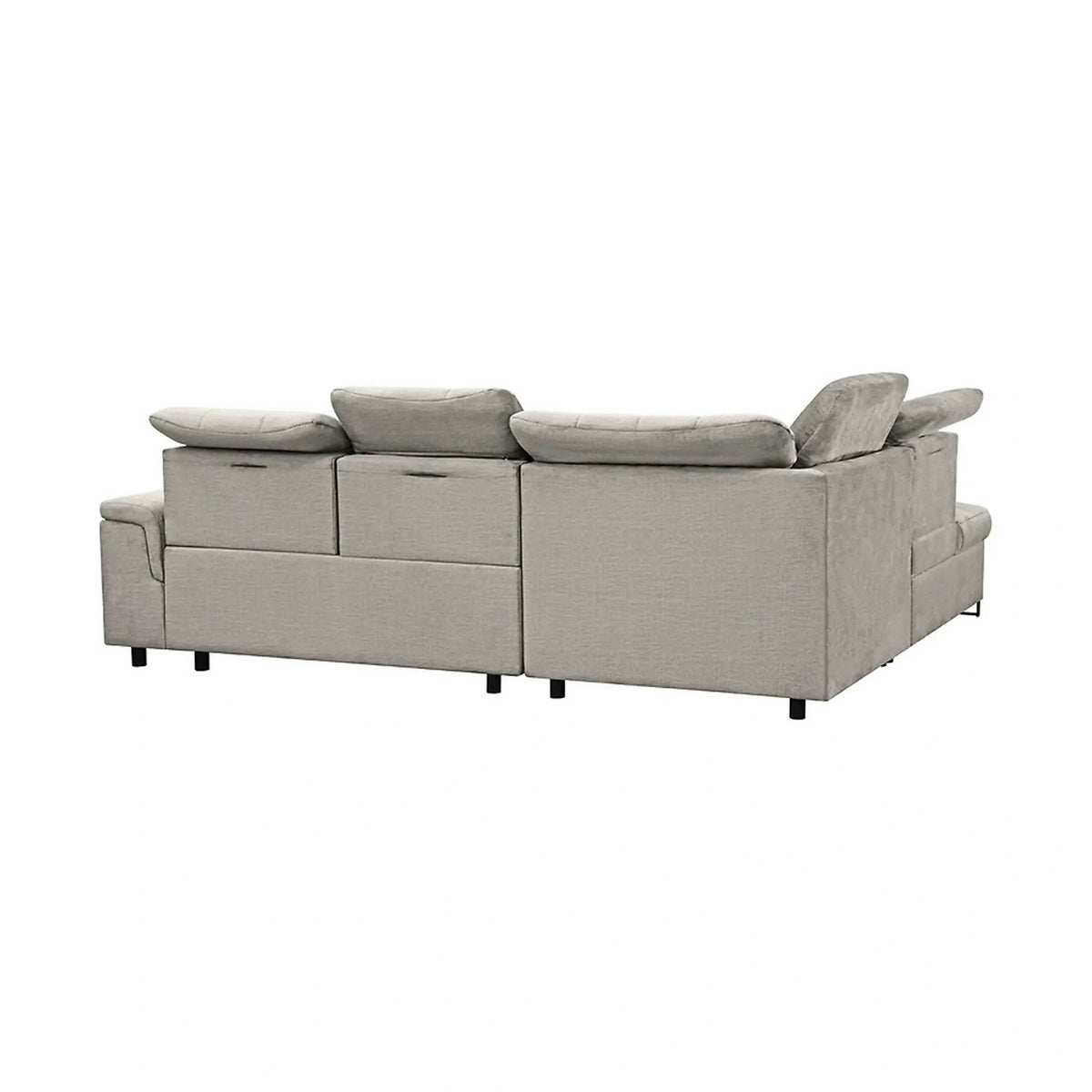 Coltar extensibil ARAGON, sezlong stanga, stofa catifelata bej - Voss 28, cu lada depozitare, 270x230x150 cm