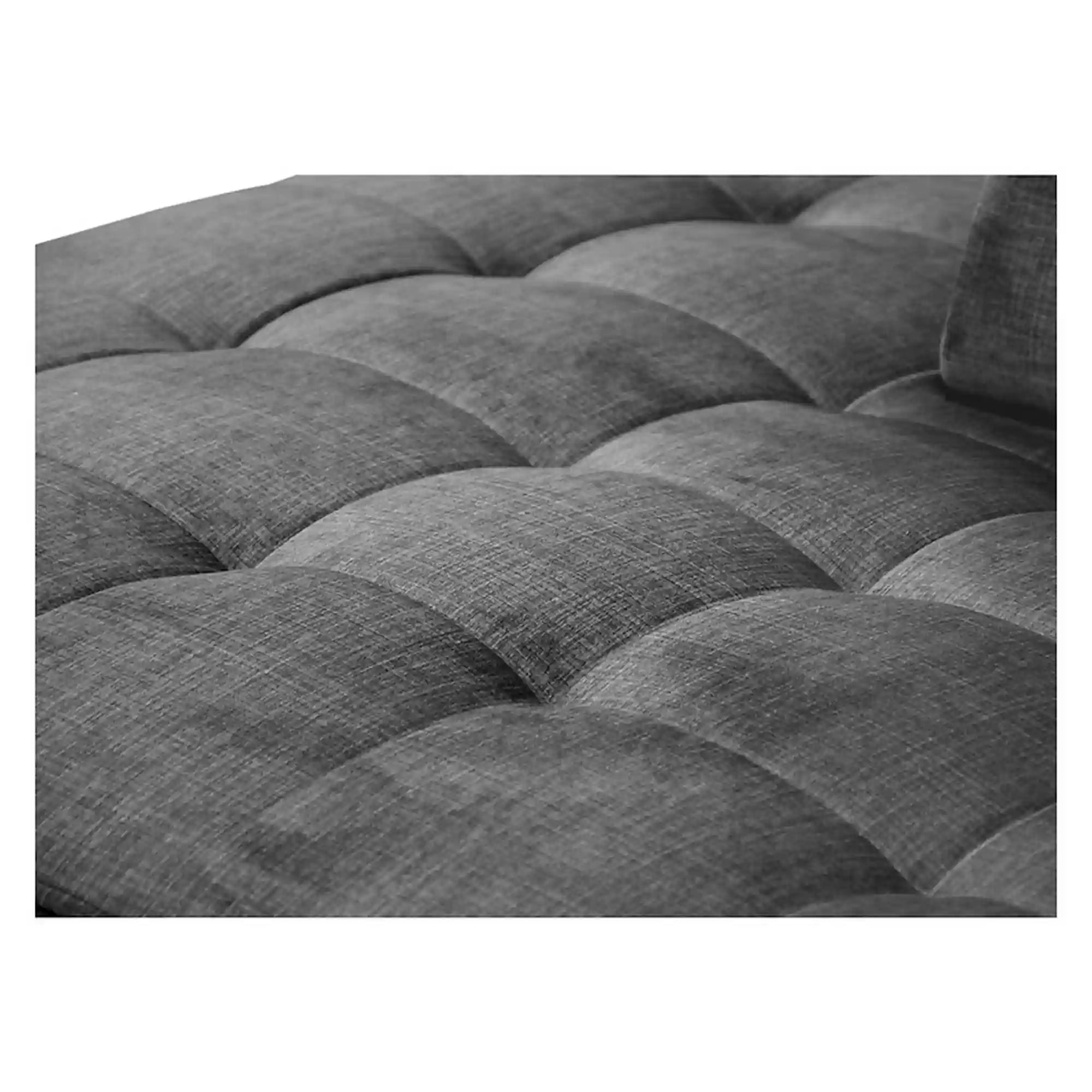 Coltar extensibil ARAGON, sezlong stanga, stofa catifelata gri - Voss 15, cu lada depozitare, 270x230x150 cm