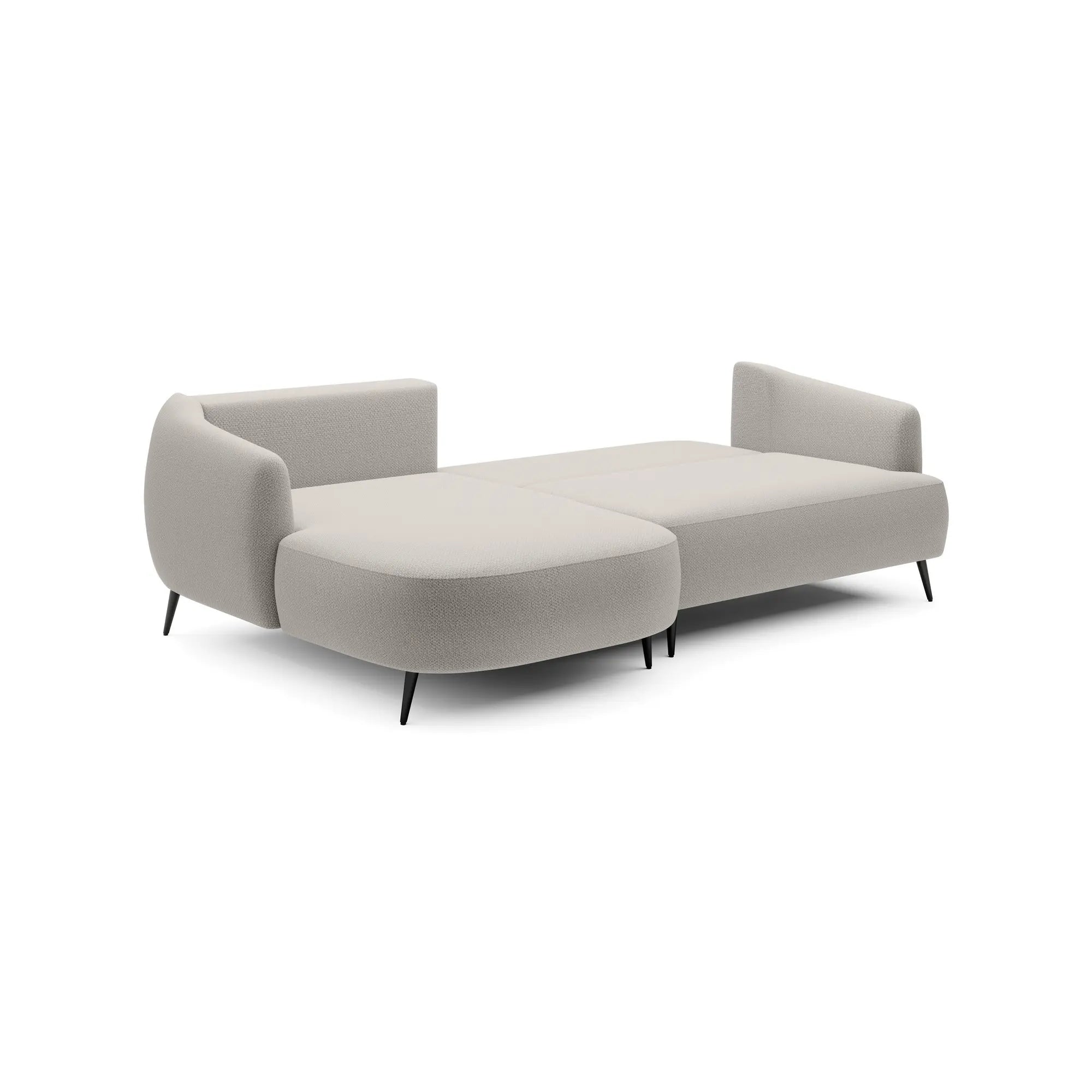 Coltar extensibil CANDY, sezlong stanga, stofa catifelata gri - Whisper 16, Gama Premium, cu lada depozitare, 256x166x85 cm